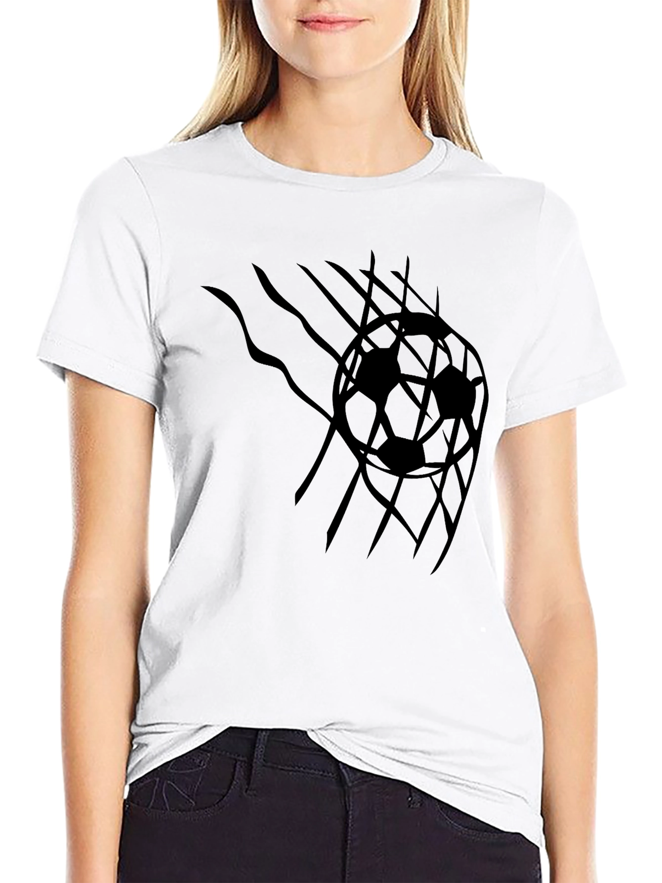 Mens Black Soccer Ball Graphic T-Shirt