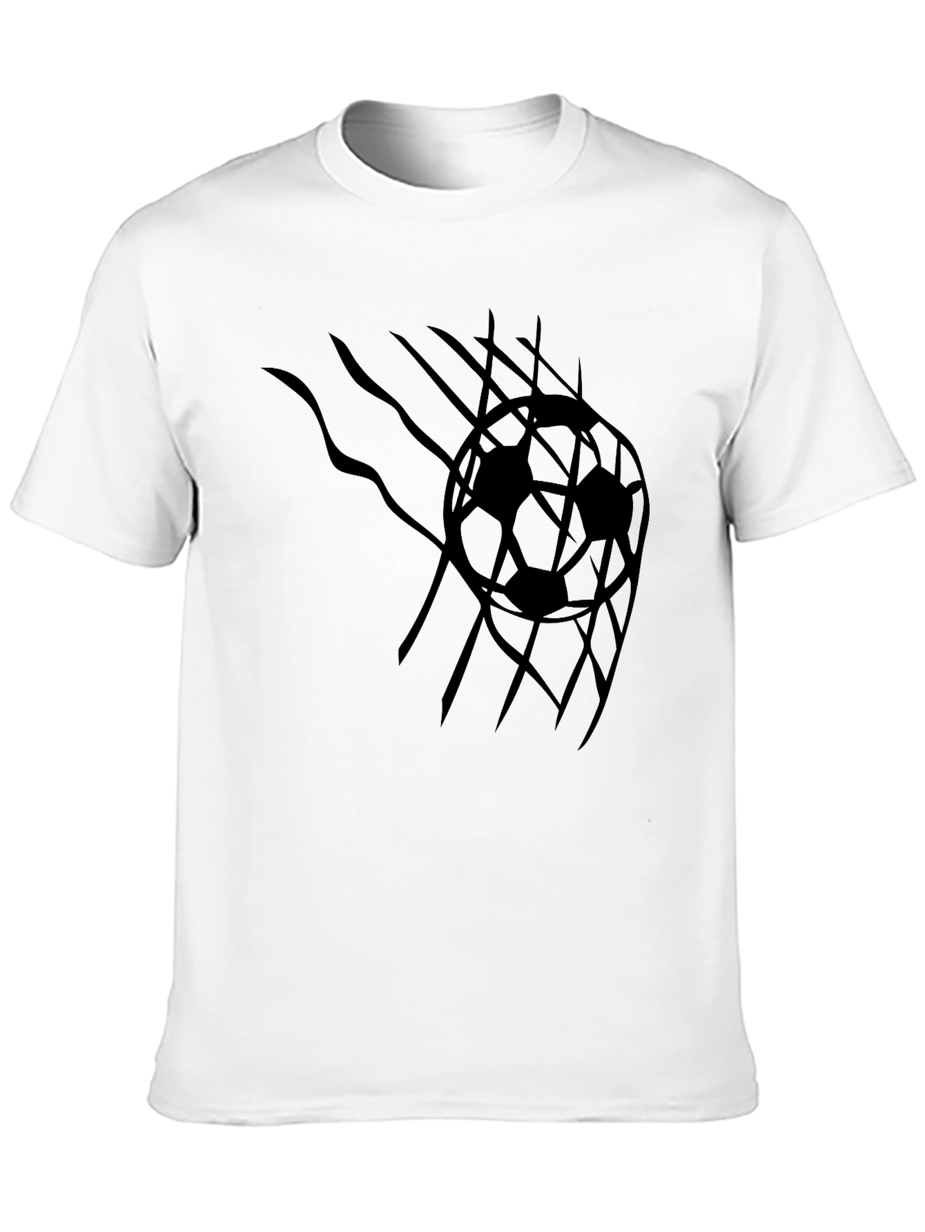 Mens Black Soccer Ball Graphic T-Shirt