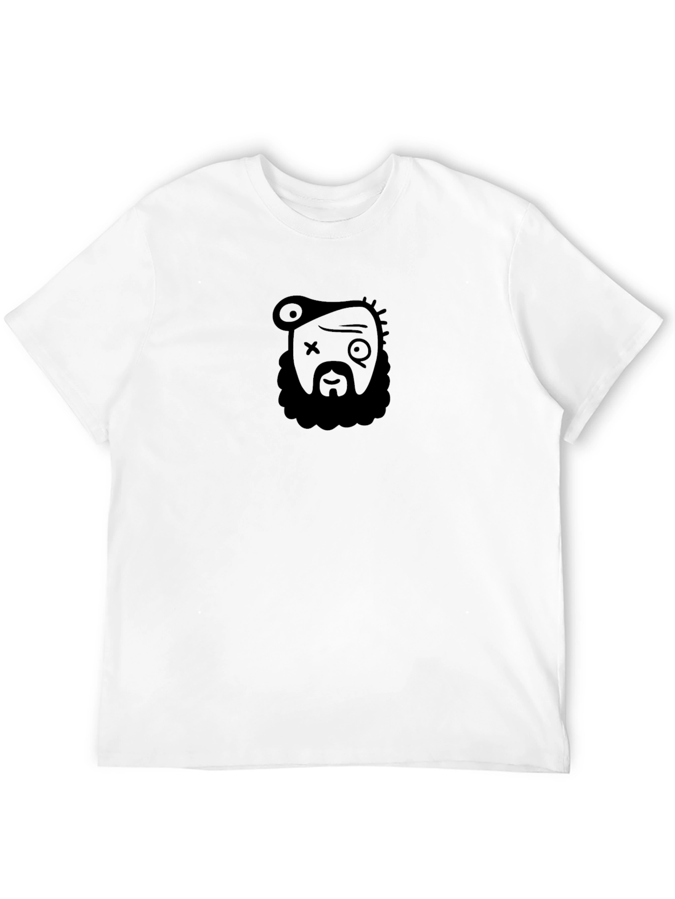 Graphic Print Crew Neck T-Shirt - Black