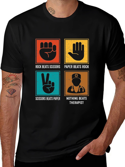 Rock Paper Scissors Therapist Graphic Tee