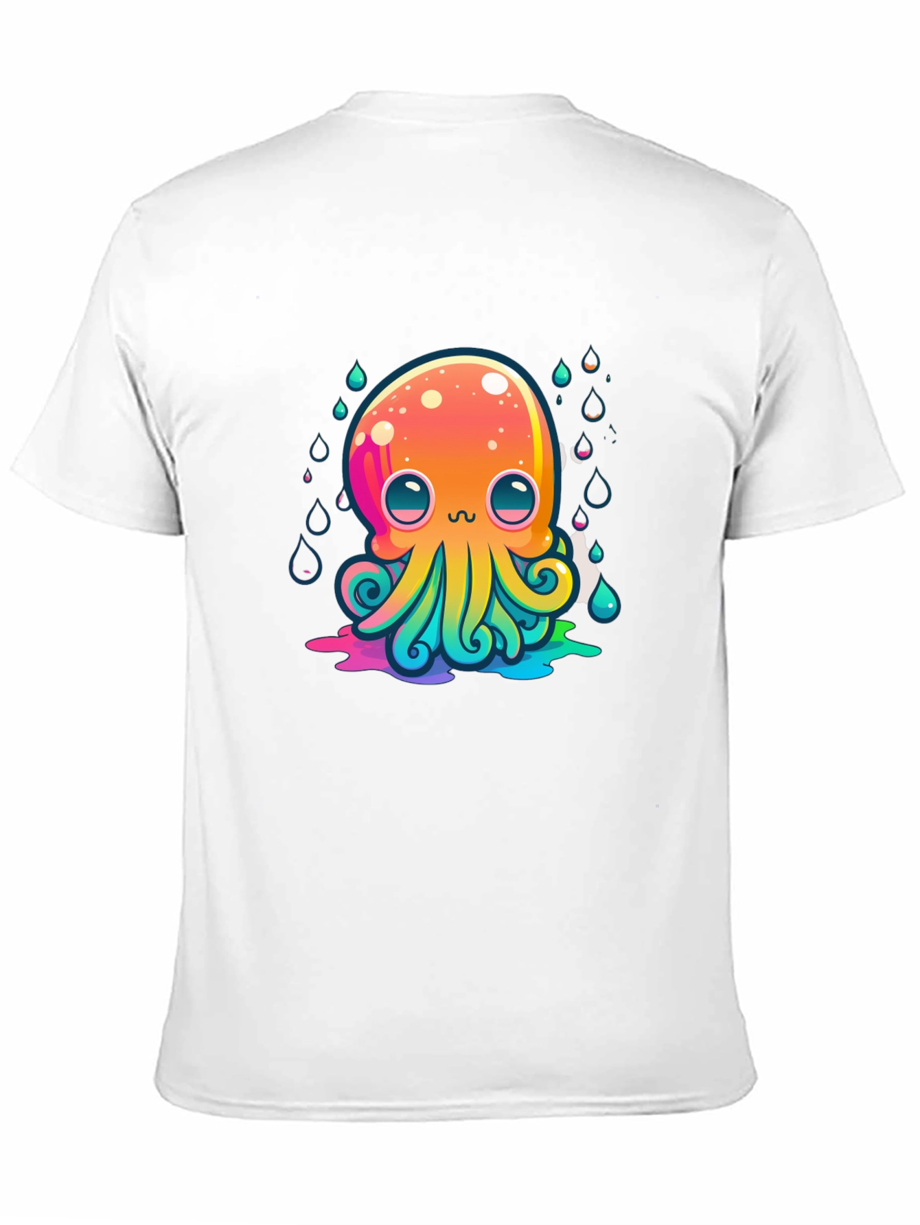 Rainbow Octopus Graphic Tee - Mens Black T-Shirt