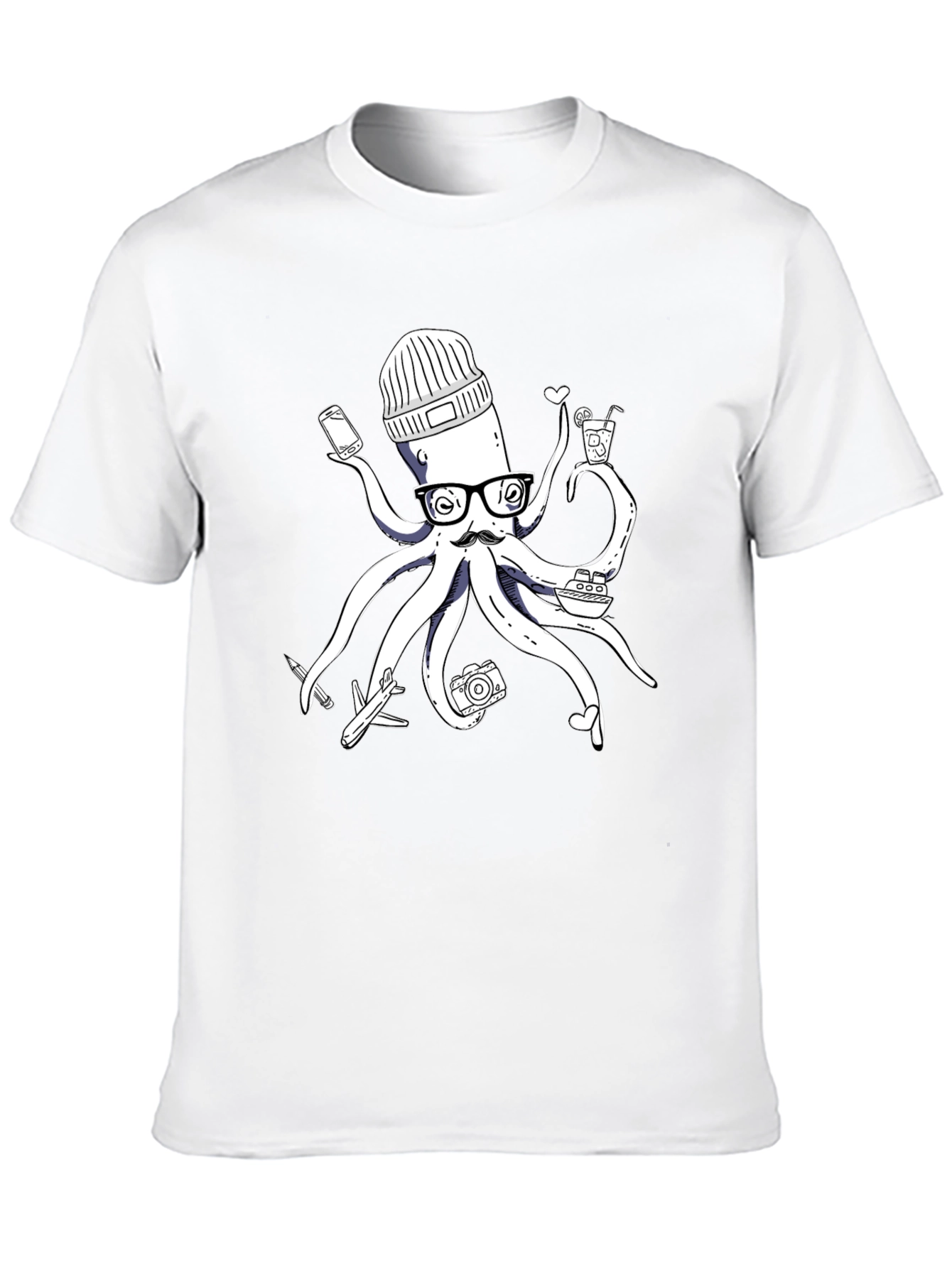 Traveler Octopus T-Shirt - Quirky Design