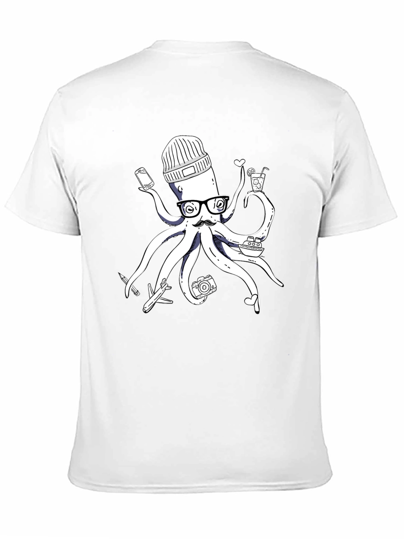 Traveler Octopus T-Shirt - Quirky Design