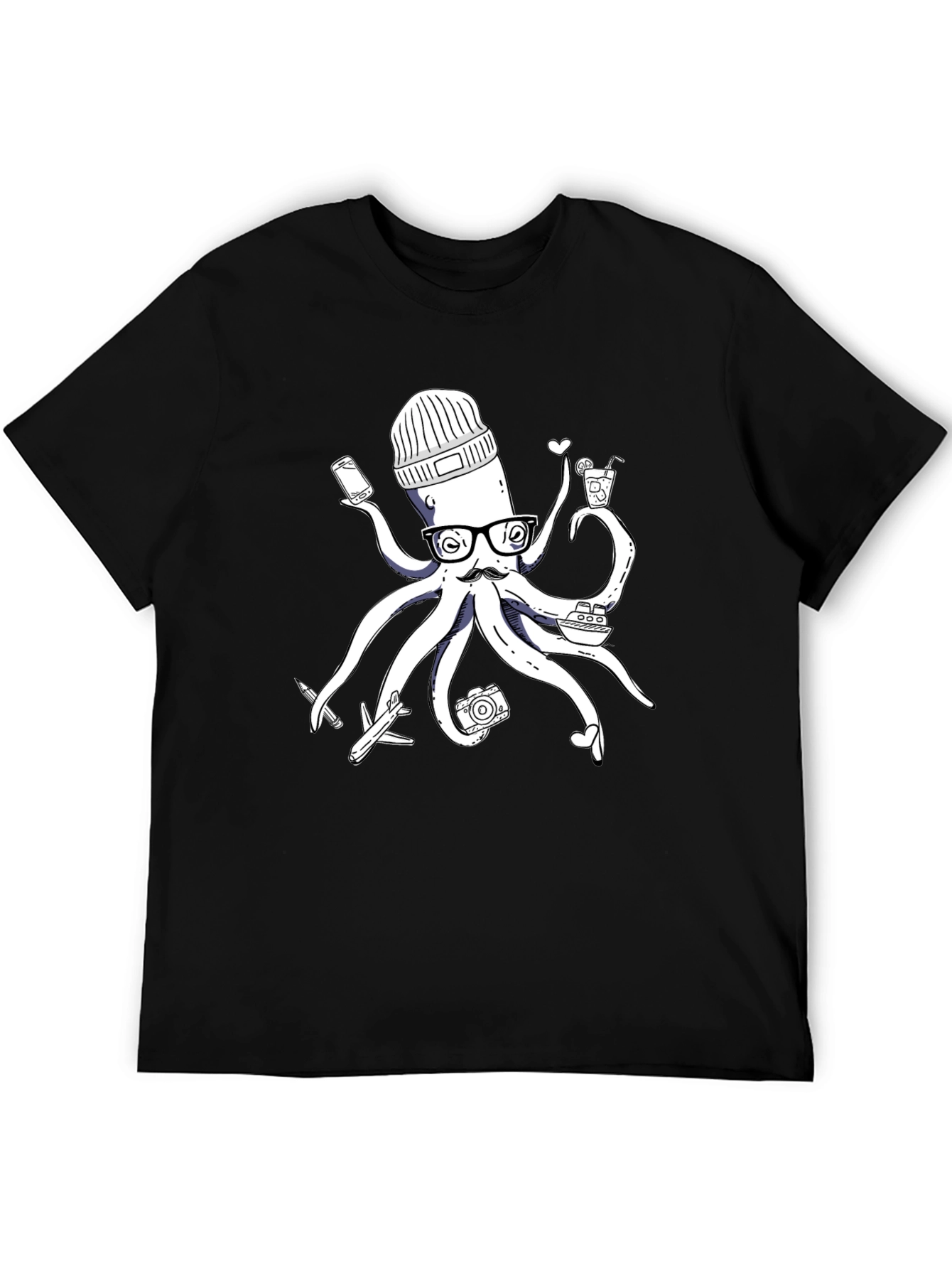 Traveler Octopus T-Shirt - Quirky Design