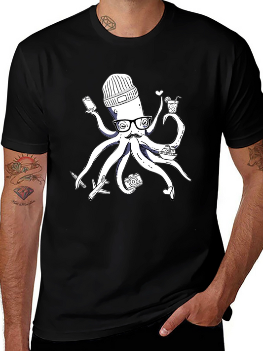 Traveler Octopus T-Shirt - Quirky Design