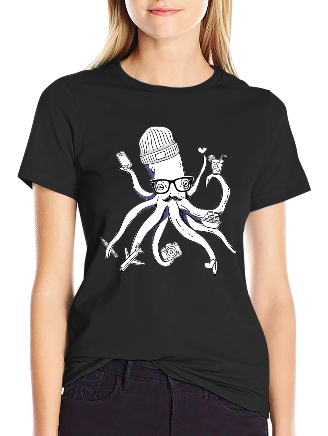 Traveler Octopus T-Shirt - Quirky Design