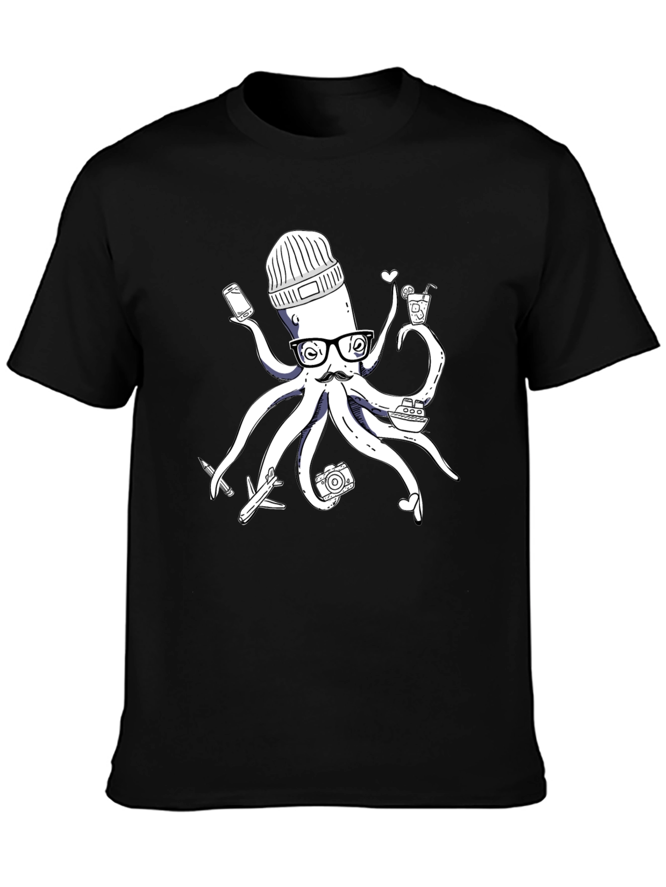 Traveler Octopus T-Shirt - Quirky Design
