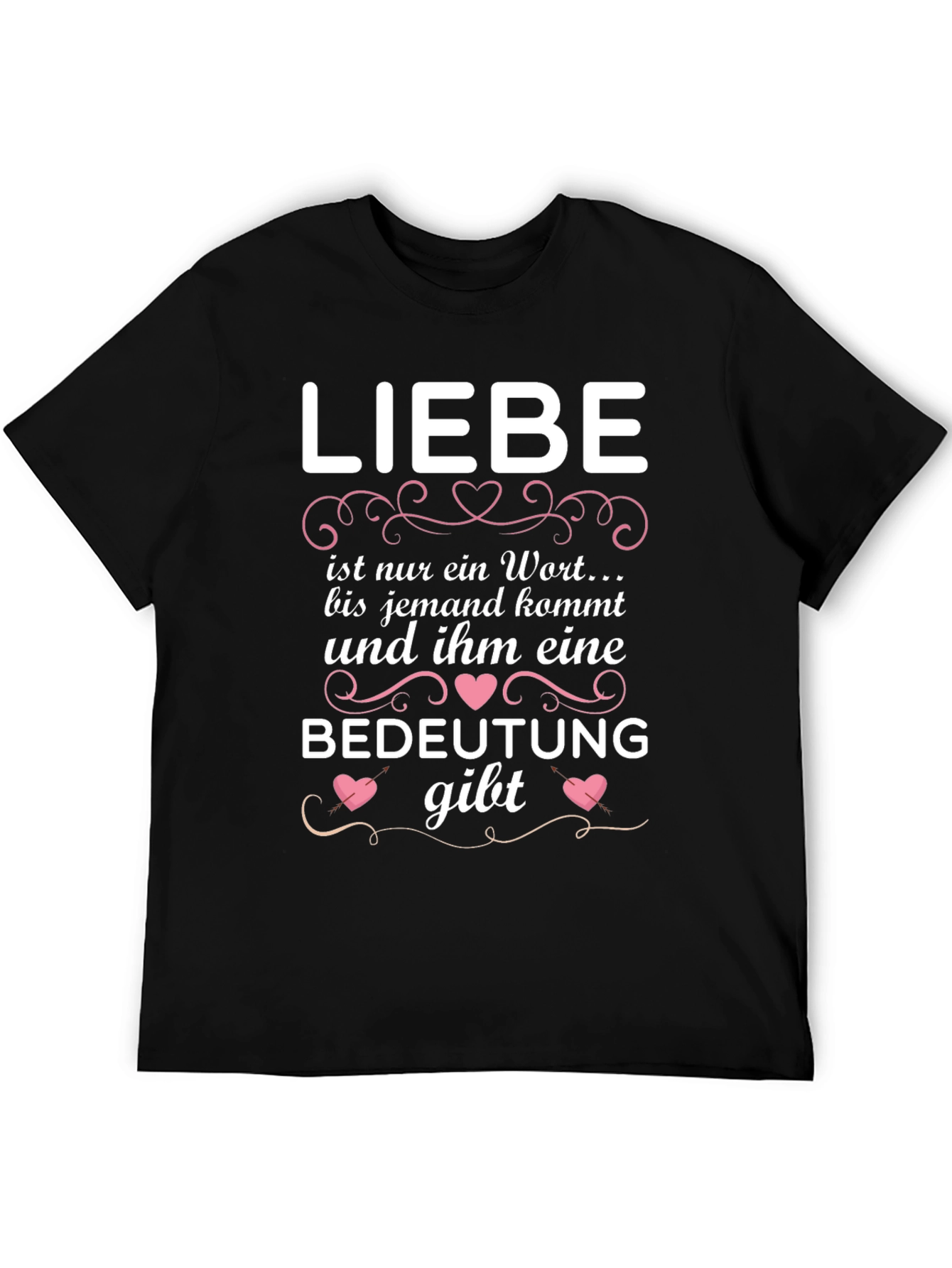 Liebe Black Graphic Tee - Love Gives Meaning