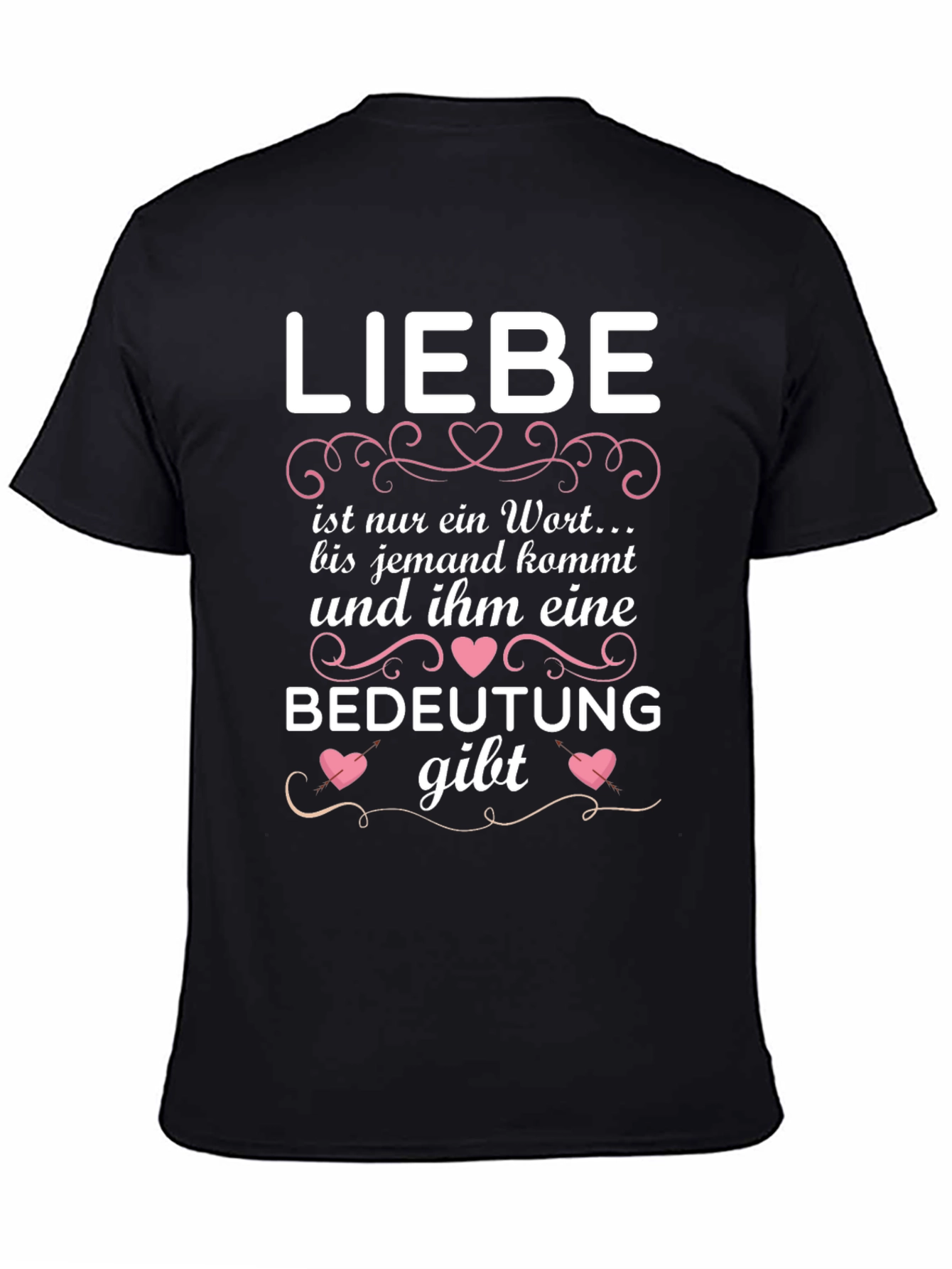 Liebe Black Graphic Tee - Love Gives Meaning