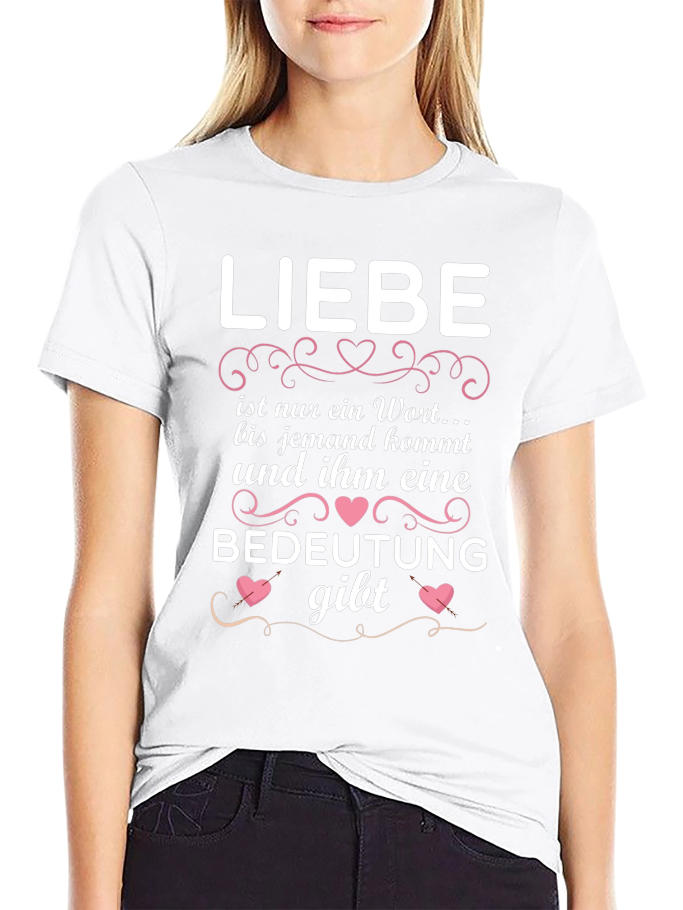 Liebe Black Graphic Tee - Love Gives Meaning