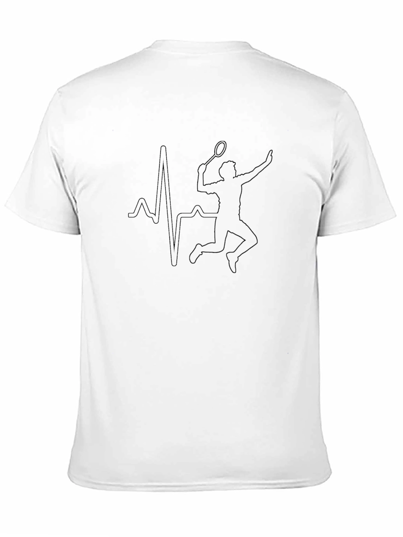 Badminton Heartbeat T-Shirt - Black