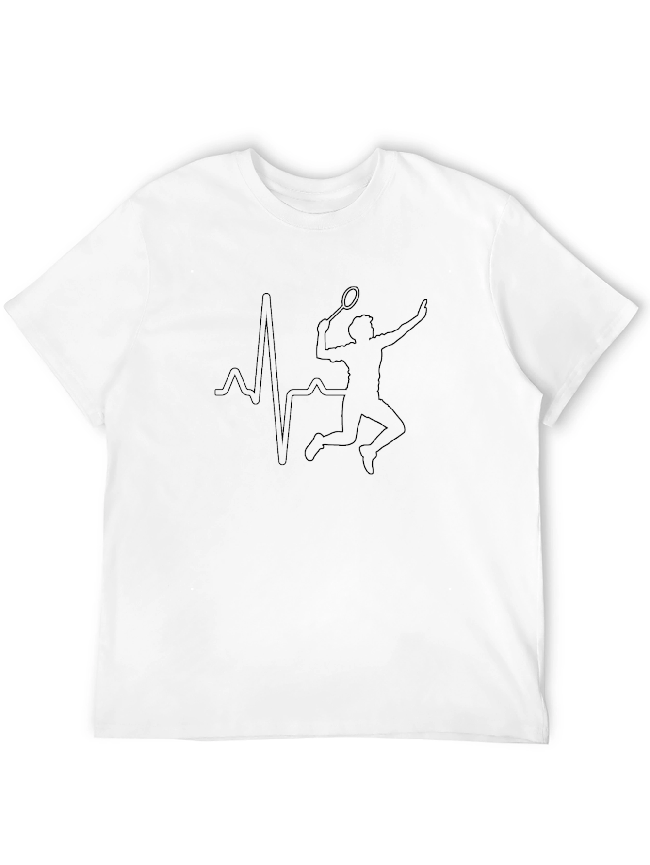 Badminton Heartbeat T-Shirt - Black