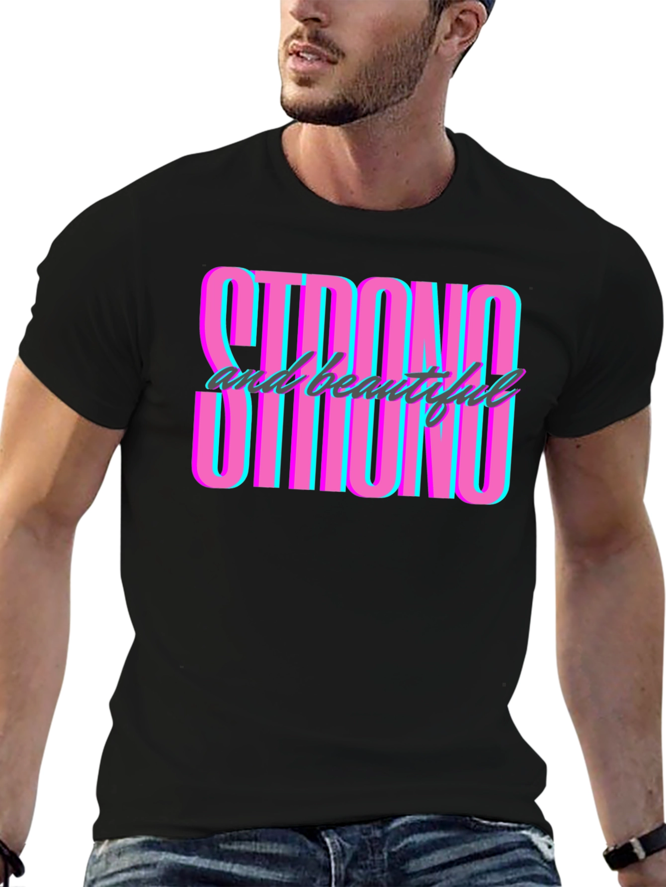 Strong & Beautiful Graphic Tee - Mens Black T-Shirt