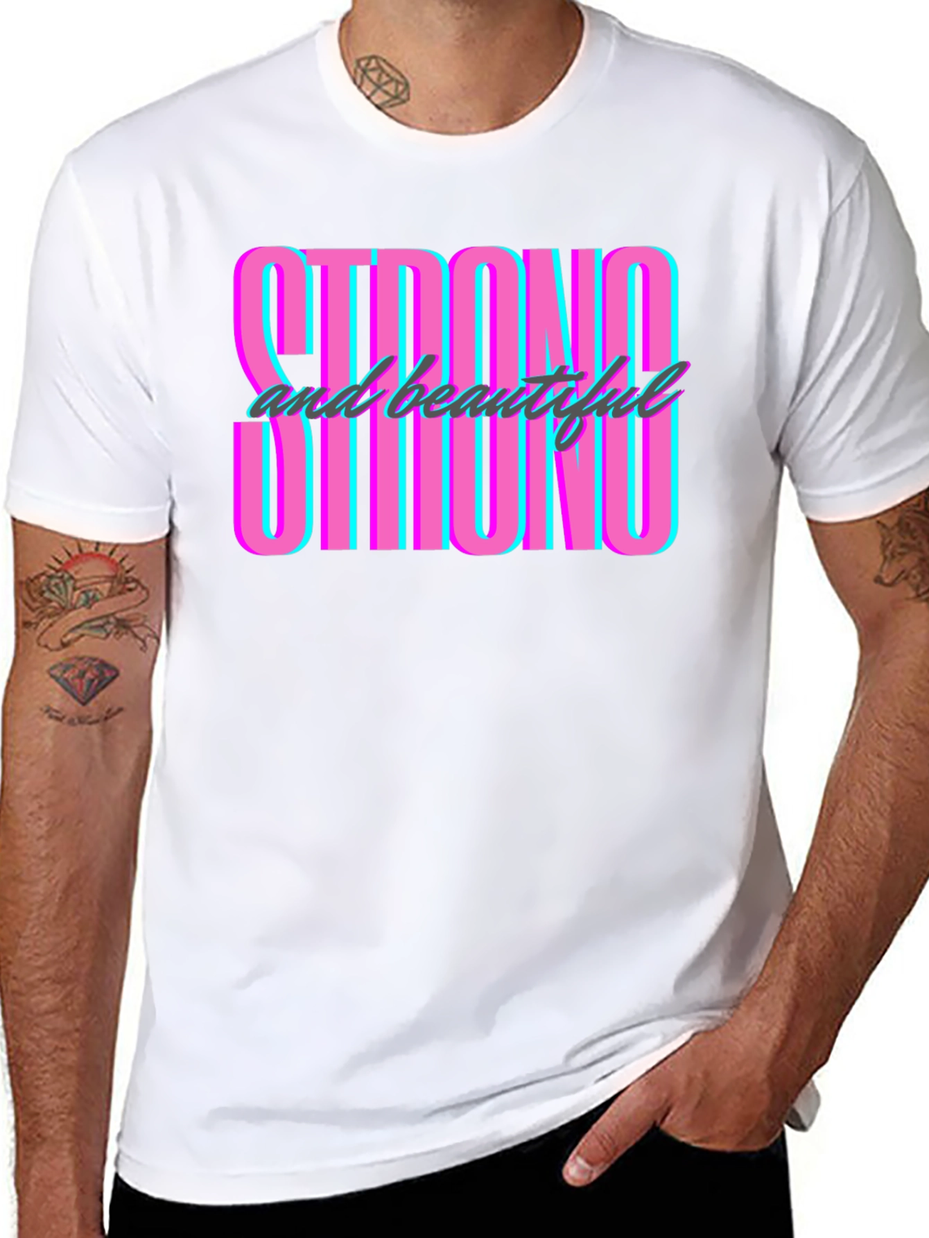 Strong & Beautiful Graphic Tee - Mens Black T-Shirt
