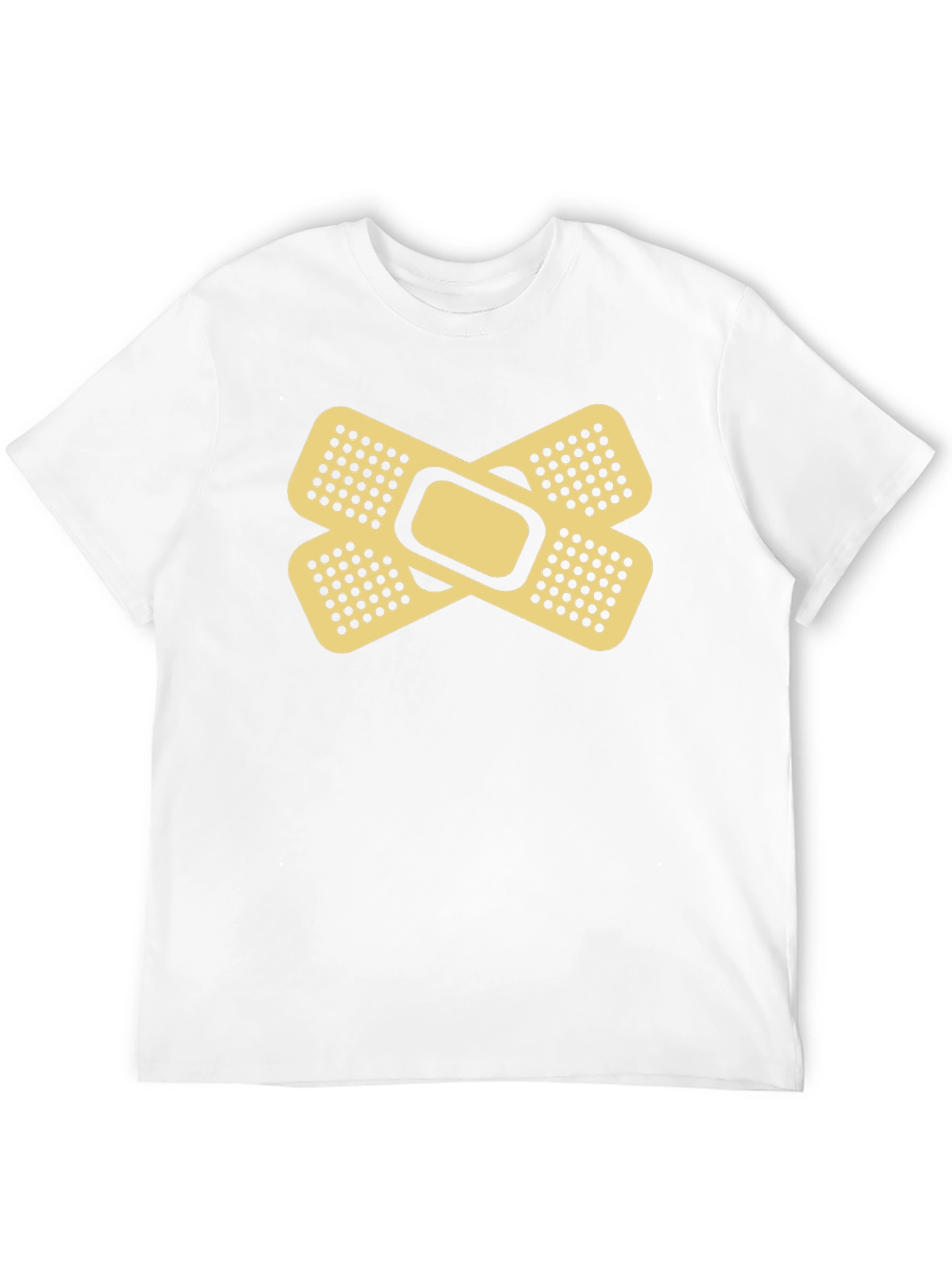 Funny Band-Aid Graphic Tee - Black Cotton Shirt