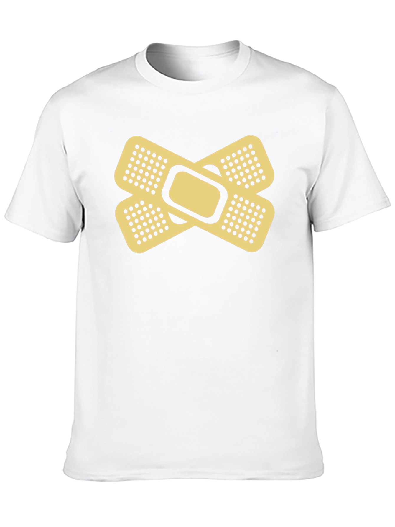 Funny Band-Aid Graphic Tee - Black Cotton Shirt