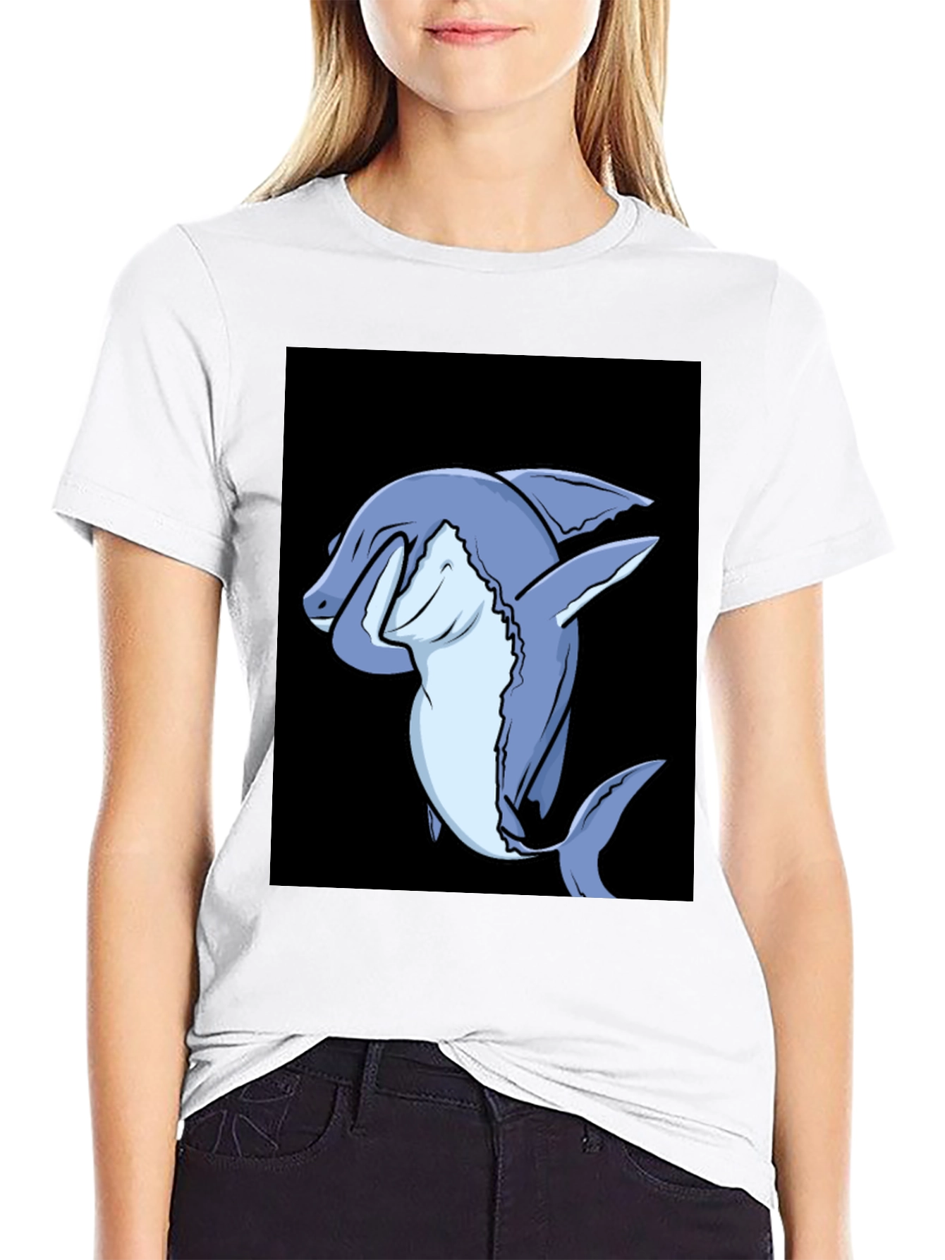 Dabbing Shark Graphic Tee - Mens Black T-Shirt