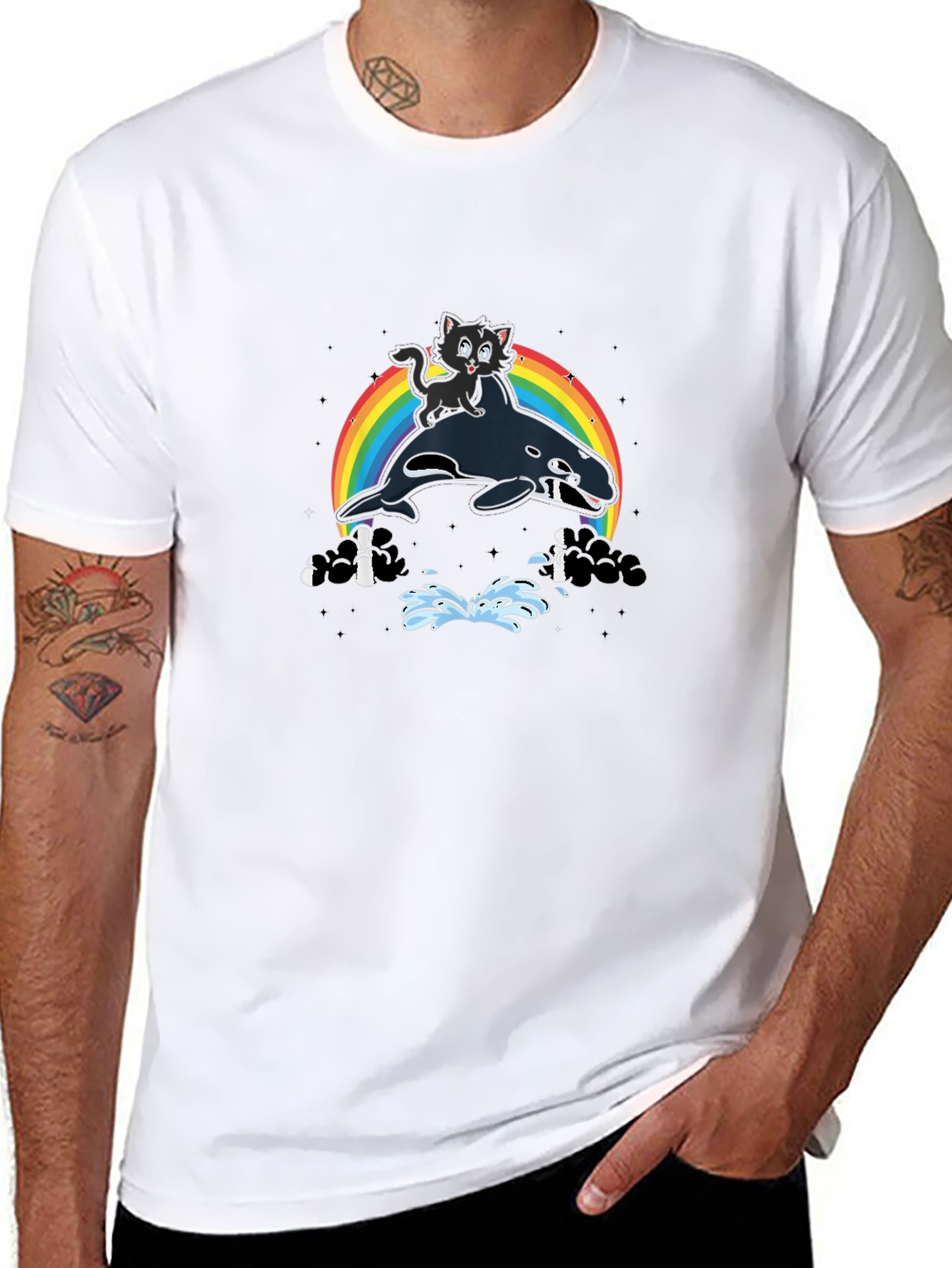Orca Cat Rainbow T-Shirt