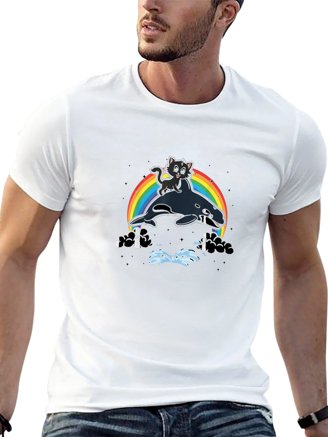 Orca Cat Rainbow T-Shirt