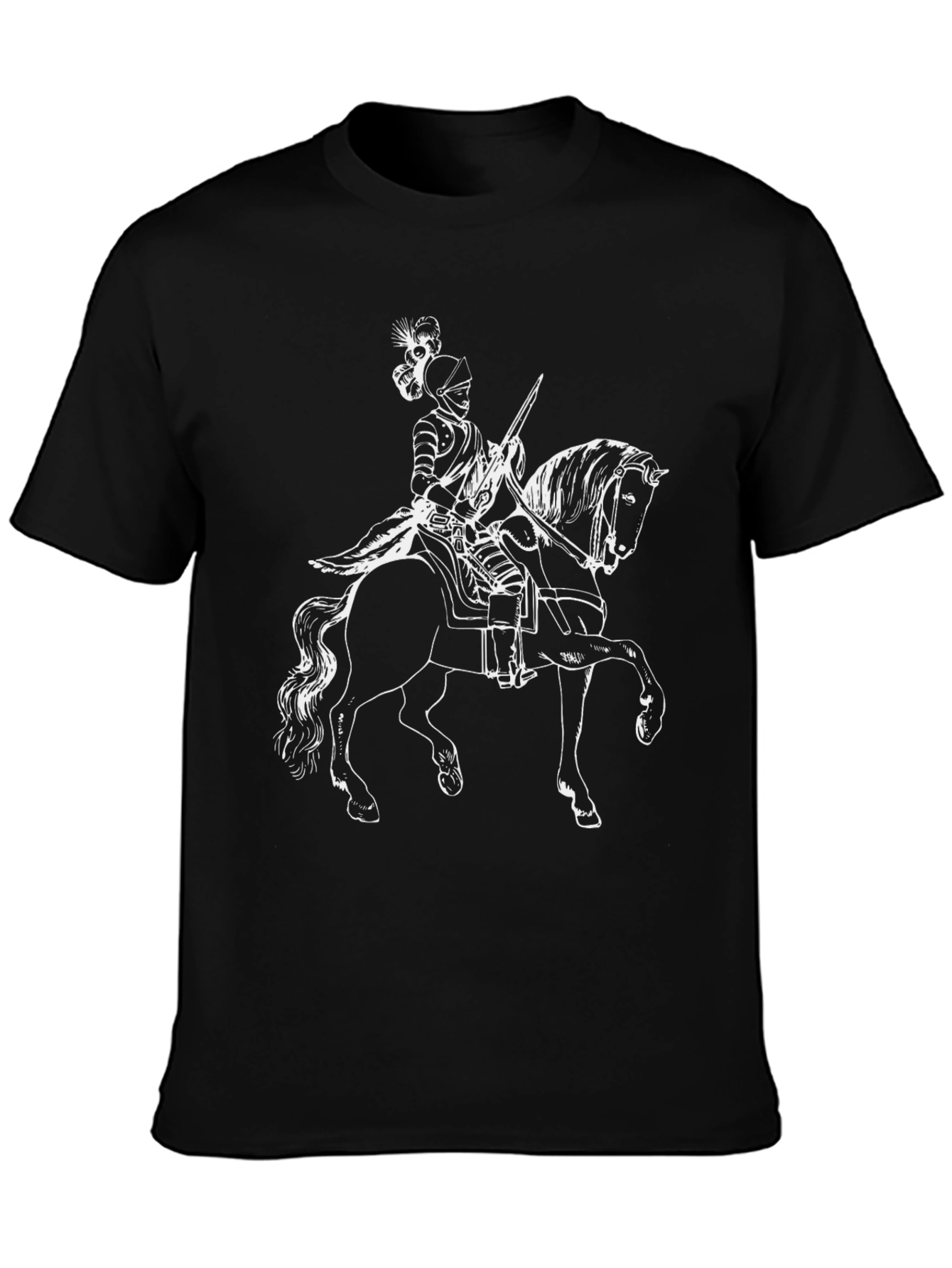 Knight on Horse T-Shirt - Black