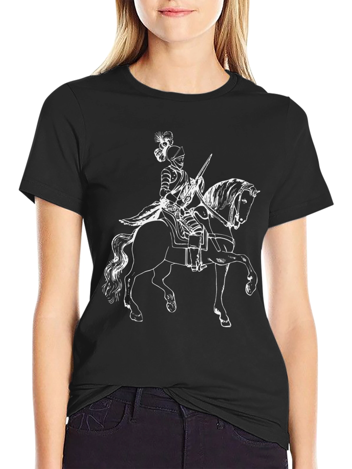 Knight on Horse T-Shirt - Black