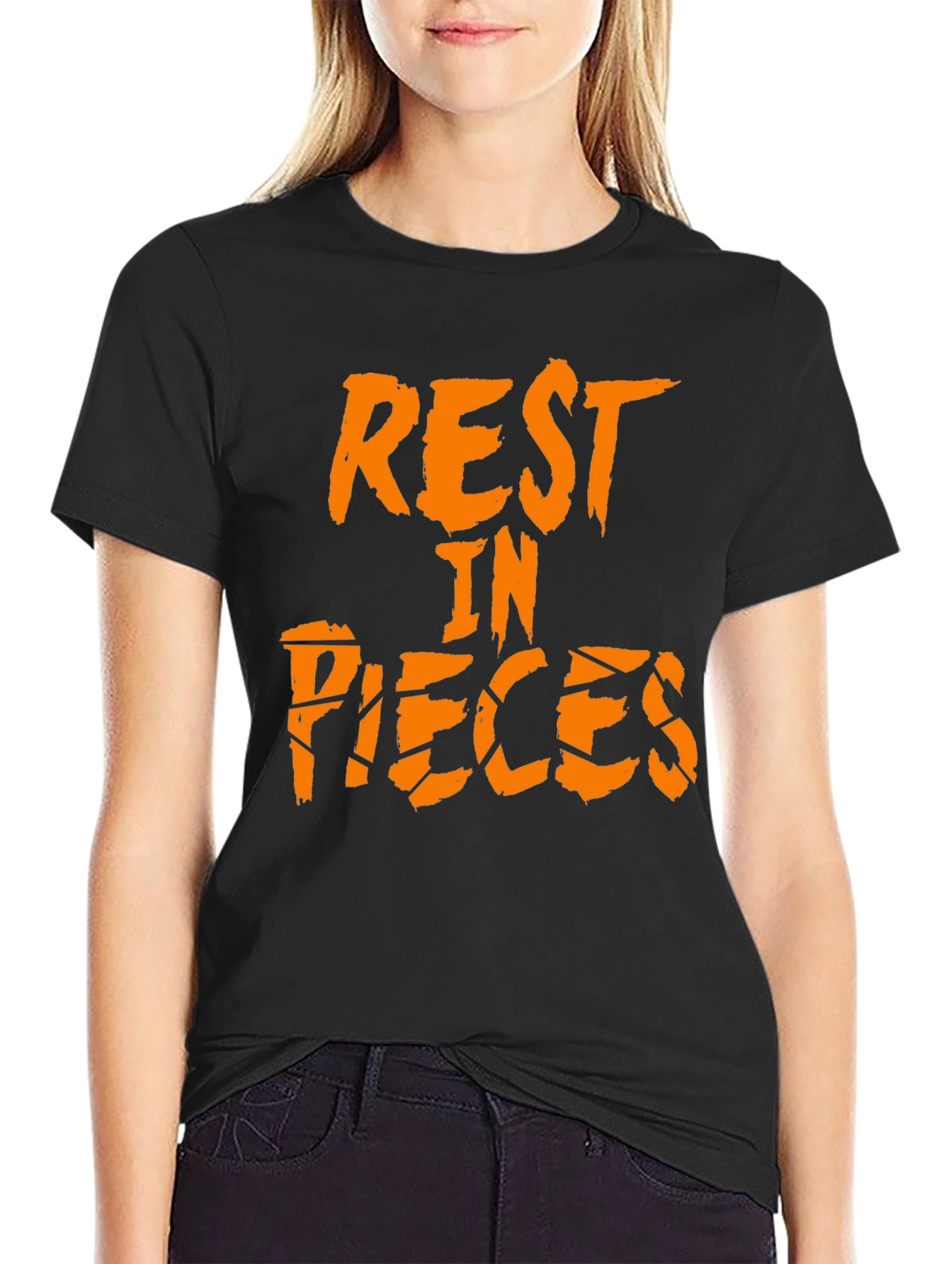 Rest in Pieces Black Graphic Tee
