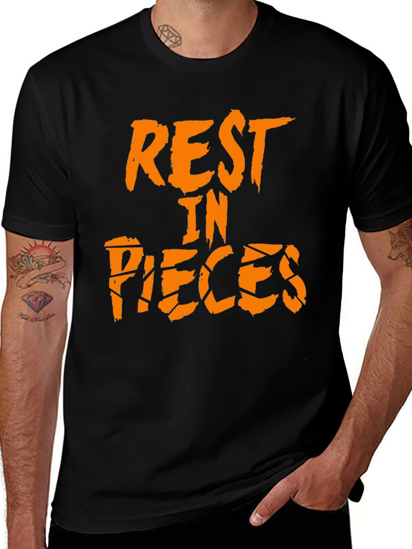 Rest in Pieces Black Graphic Tee