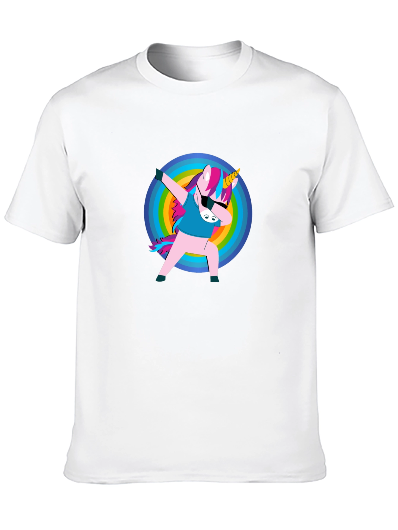 Unicorn Dabbing on Black T-Shirt