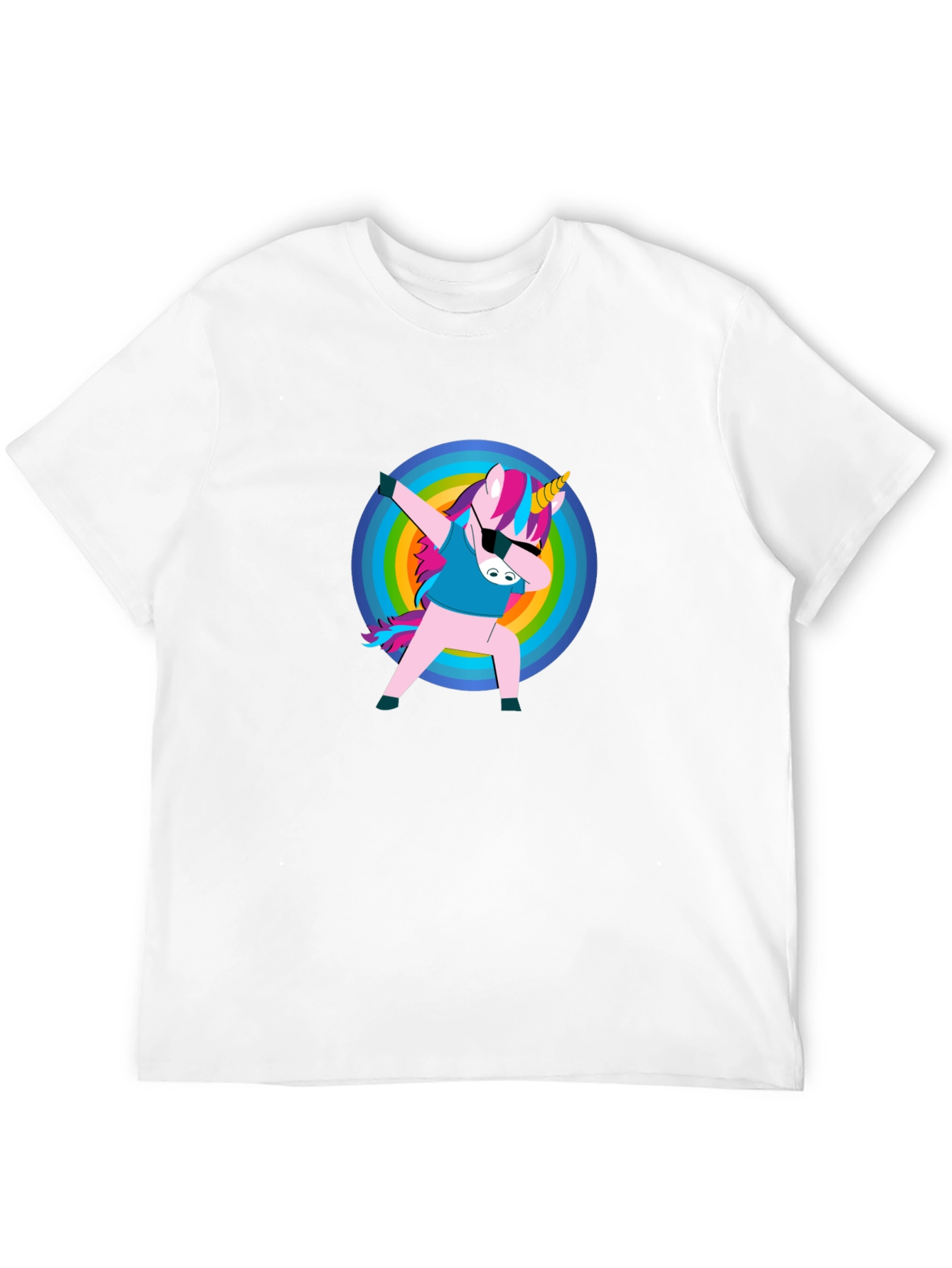 Unicorn Dabbing on Black T-Shirt