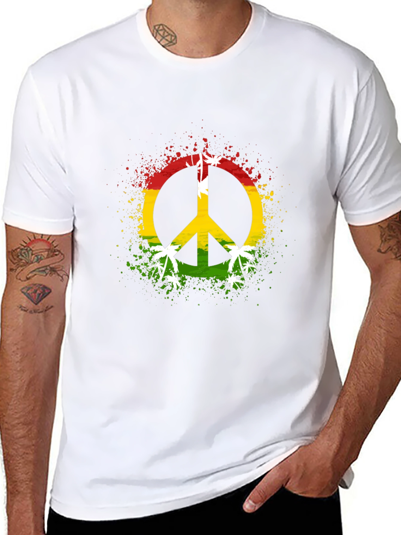 Rasta Peace Sign T-Shirt - Reggae Vibes