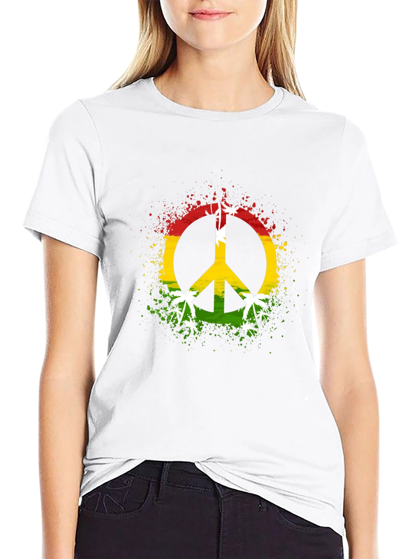 Rasta Peace Sign T-Shirt - Reggae Vibes
