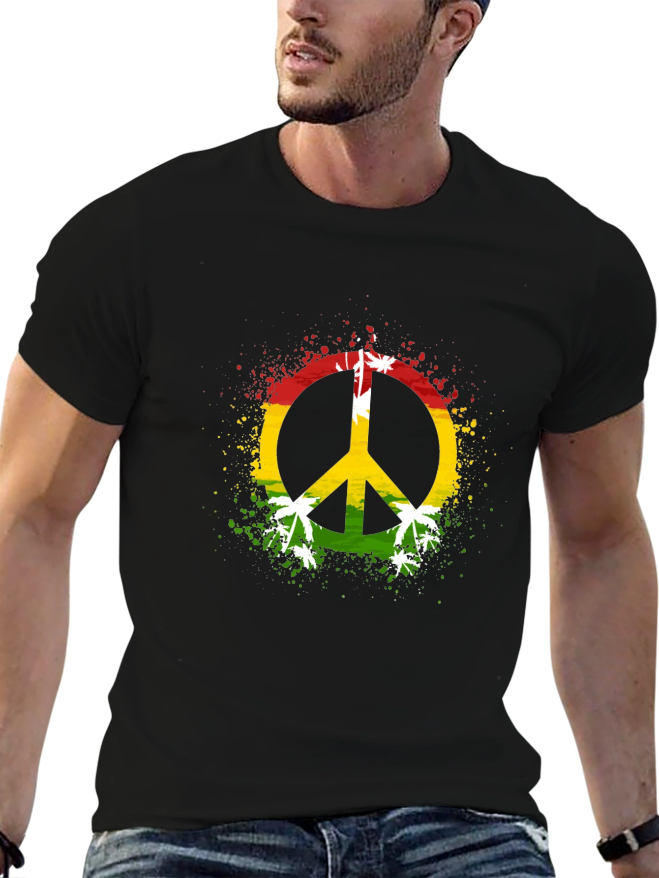 Rasta Peace Sign T-Shirt - Reggae Vibes
