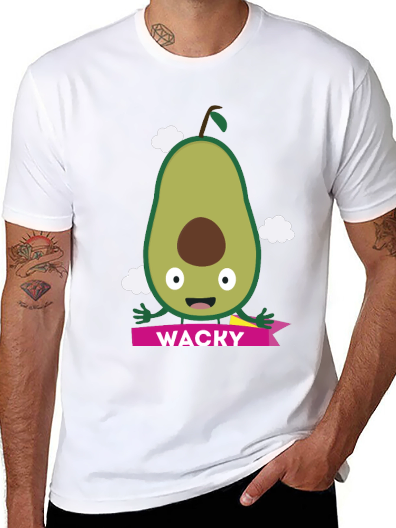 Wacky Avocado Graphic Tee - Fun Foodie T-Shirt