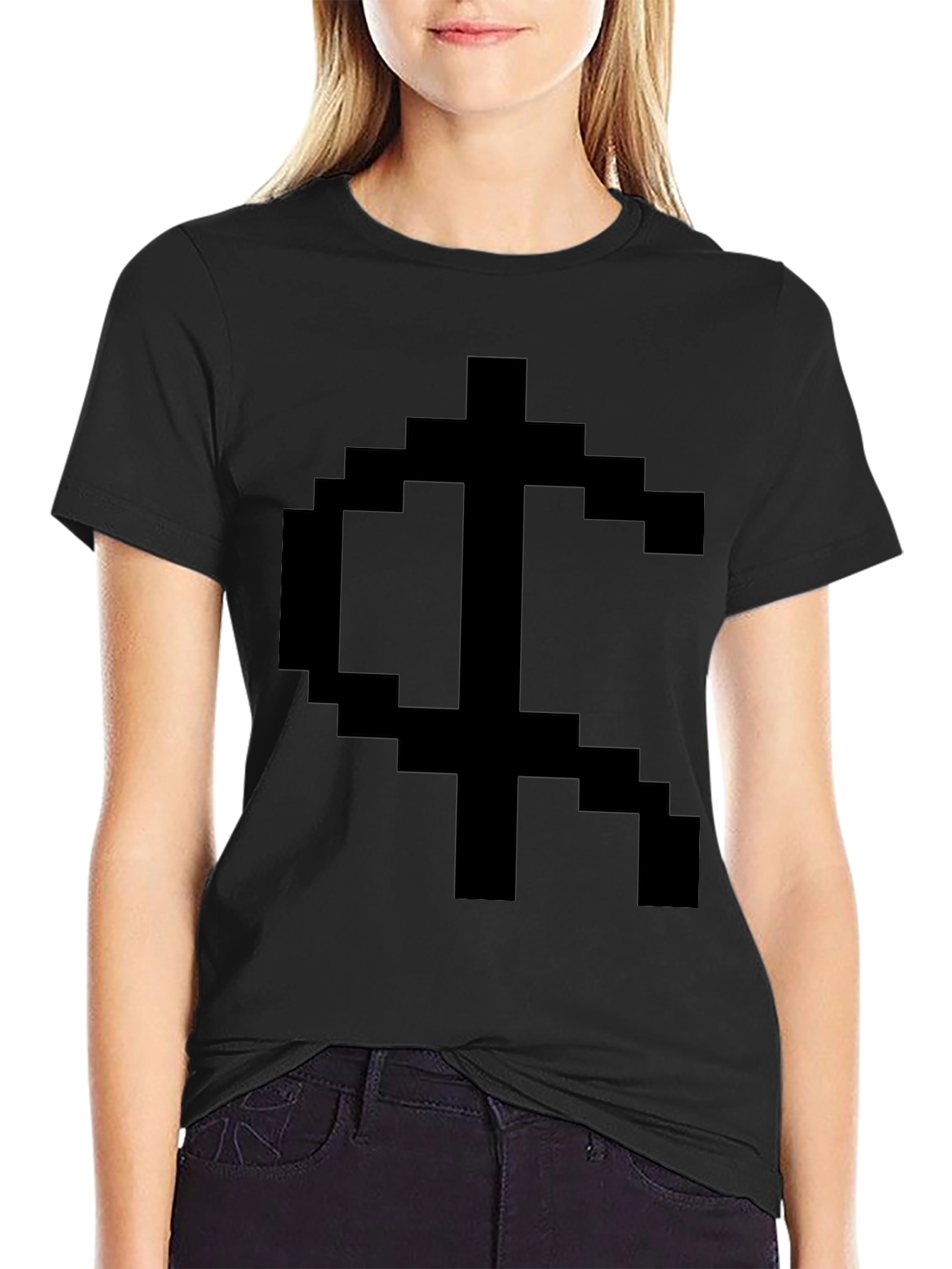 Pixelated Symbol Graphic Tee - Black