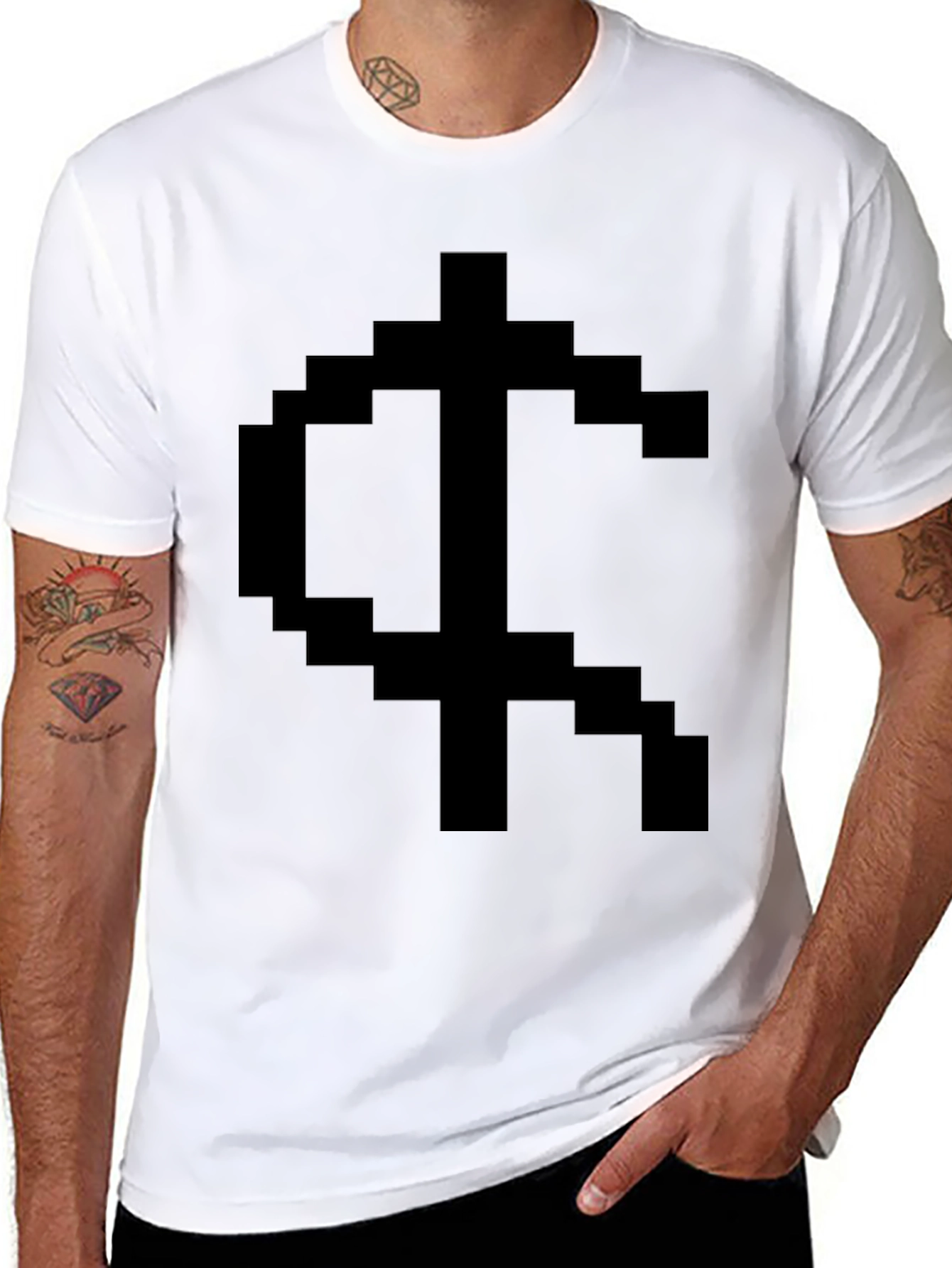 Pixelated Symbol Graphic Tee - Black