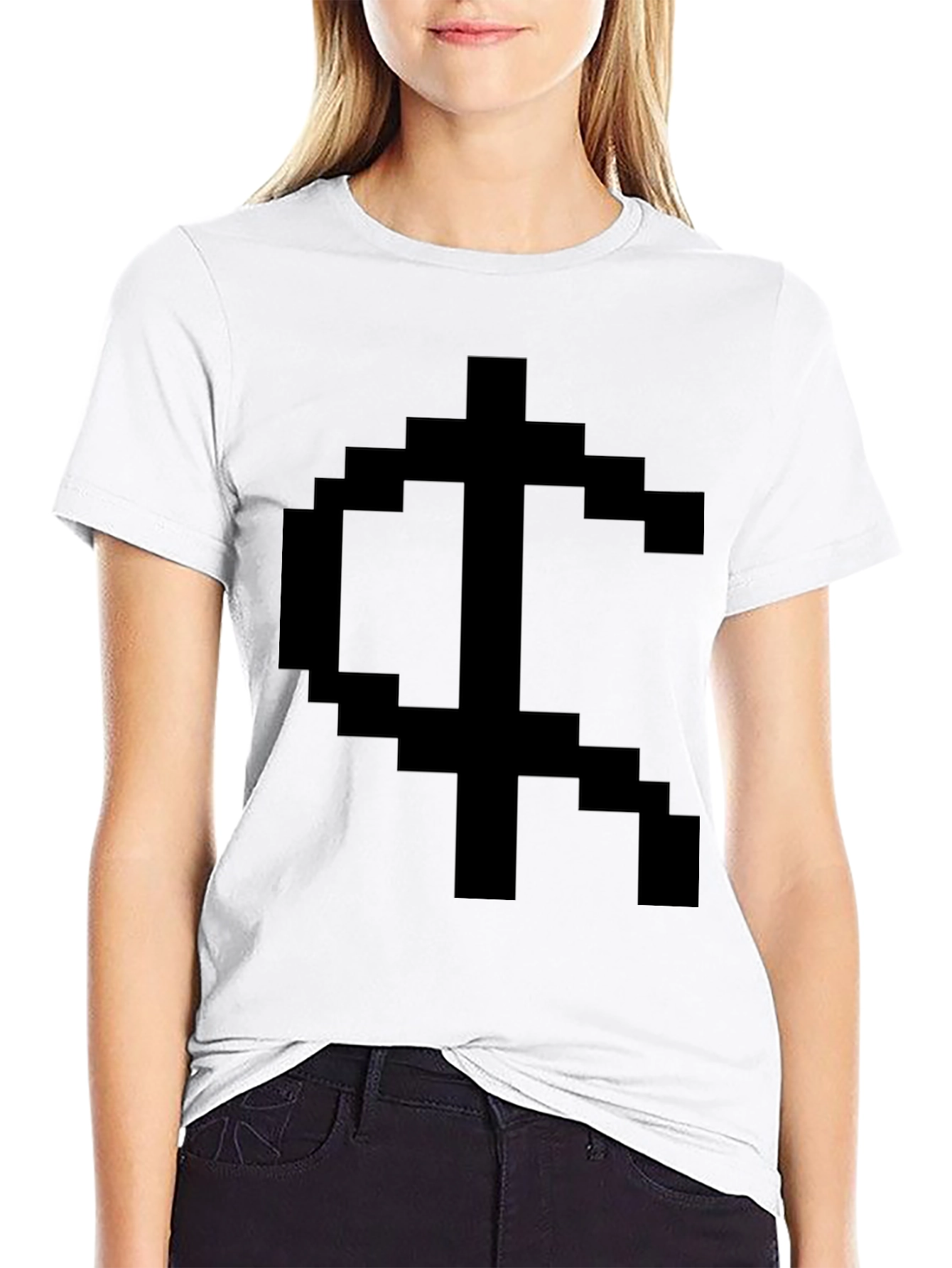 Pixelated Symbol Graphic Tee - Black