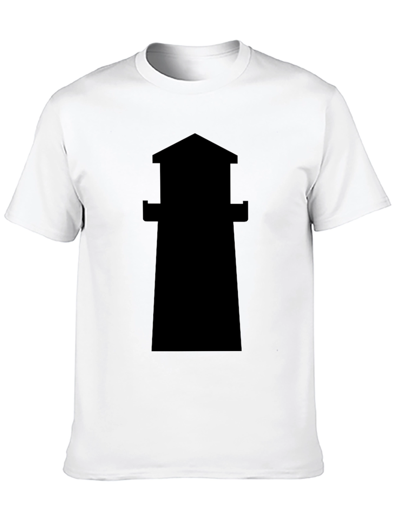 Lighthouse Silhouette Tee - Classic Black Cotton T-Shirt