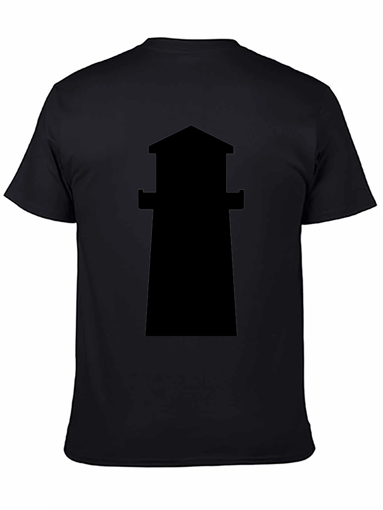 Lighthouse Silhouette Tee - Classic Black Cotton T-Shirt