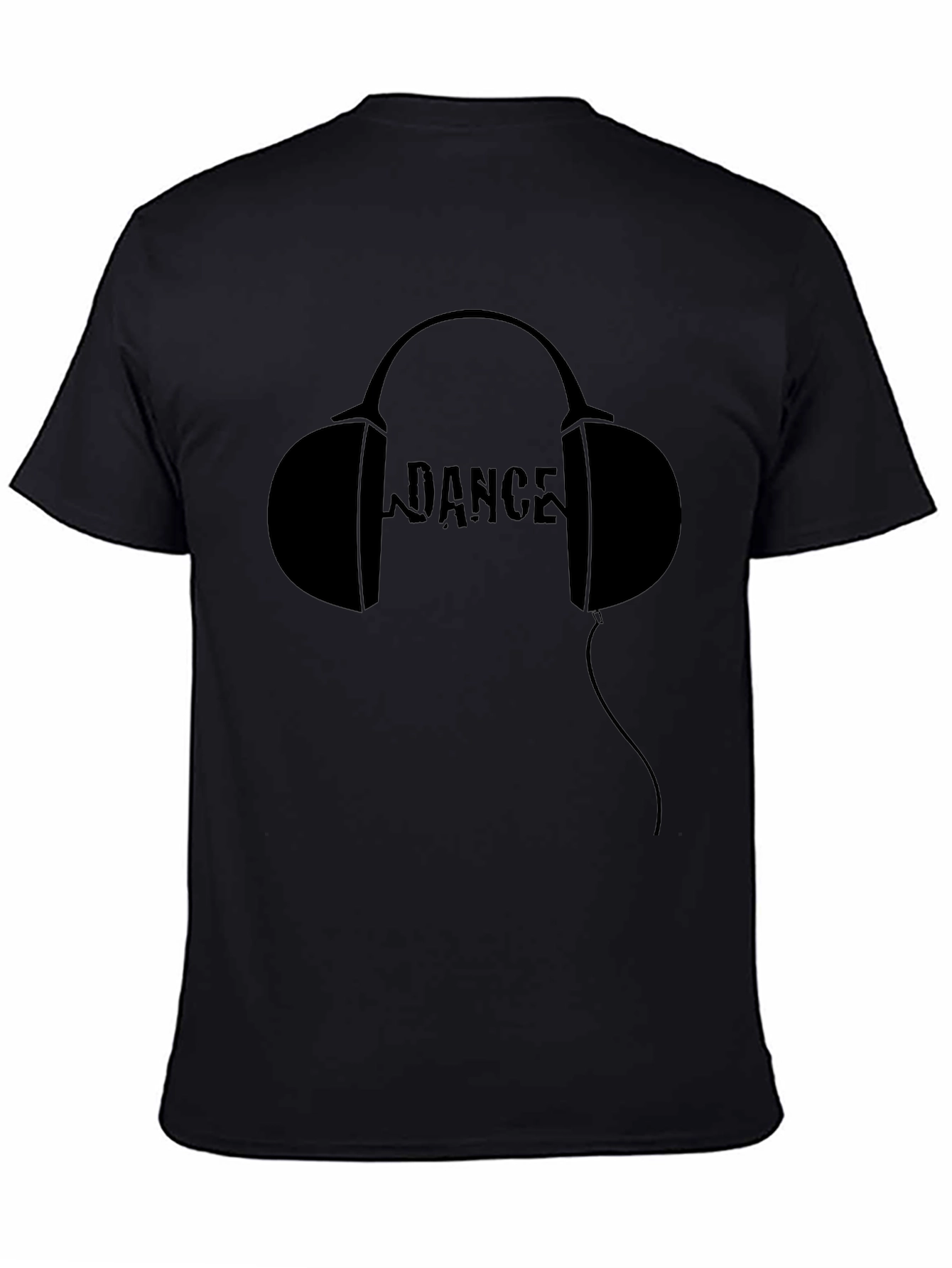 Dance Headphones Graphic Tee - Black Cotton T-Shirt