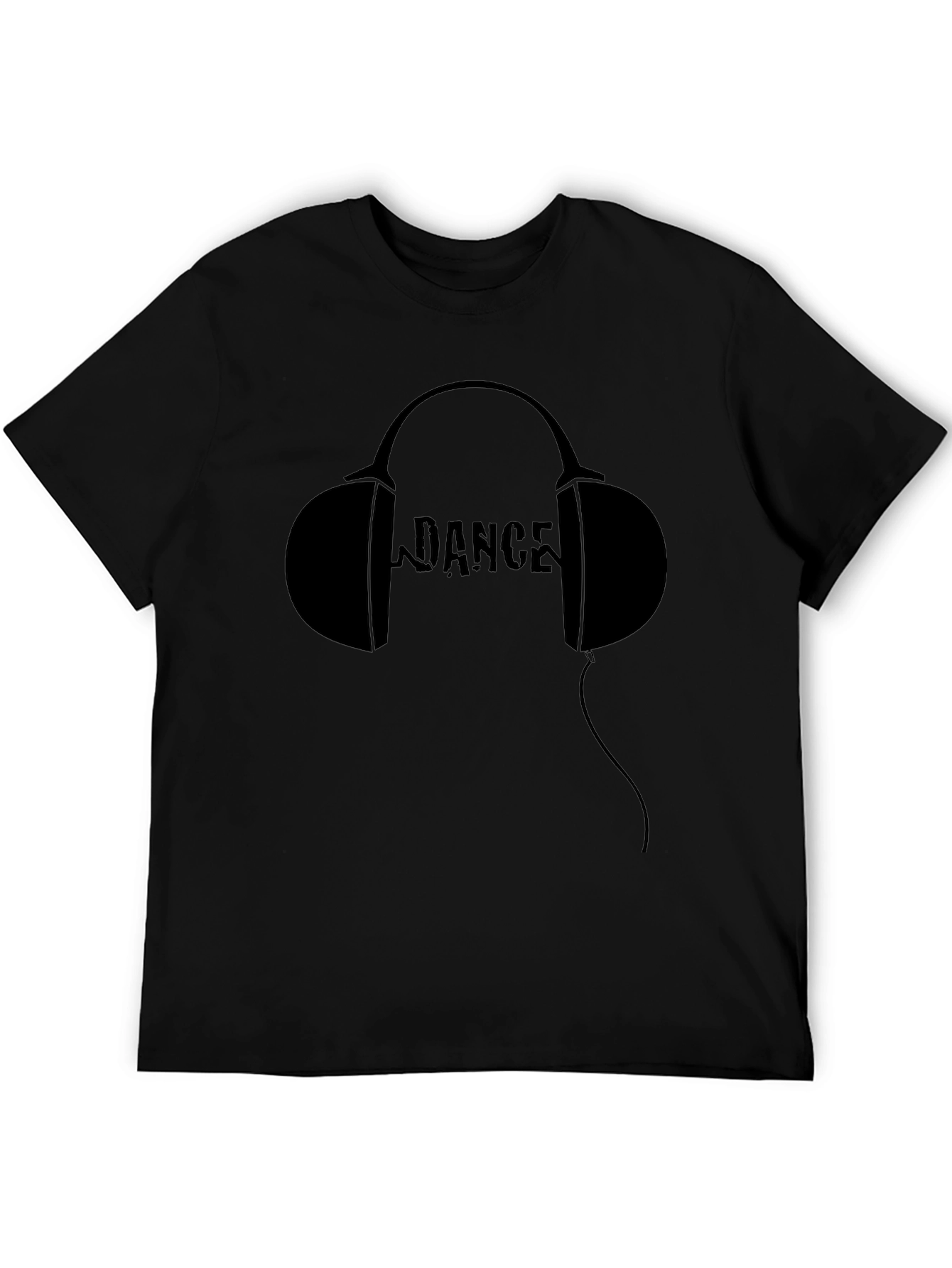 Dance Headphones Graphic Tee - Black Cotton T-Shirt