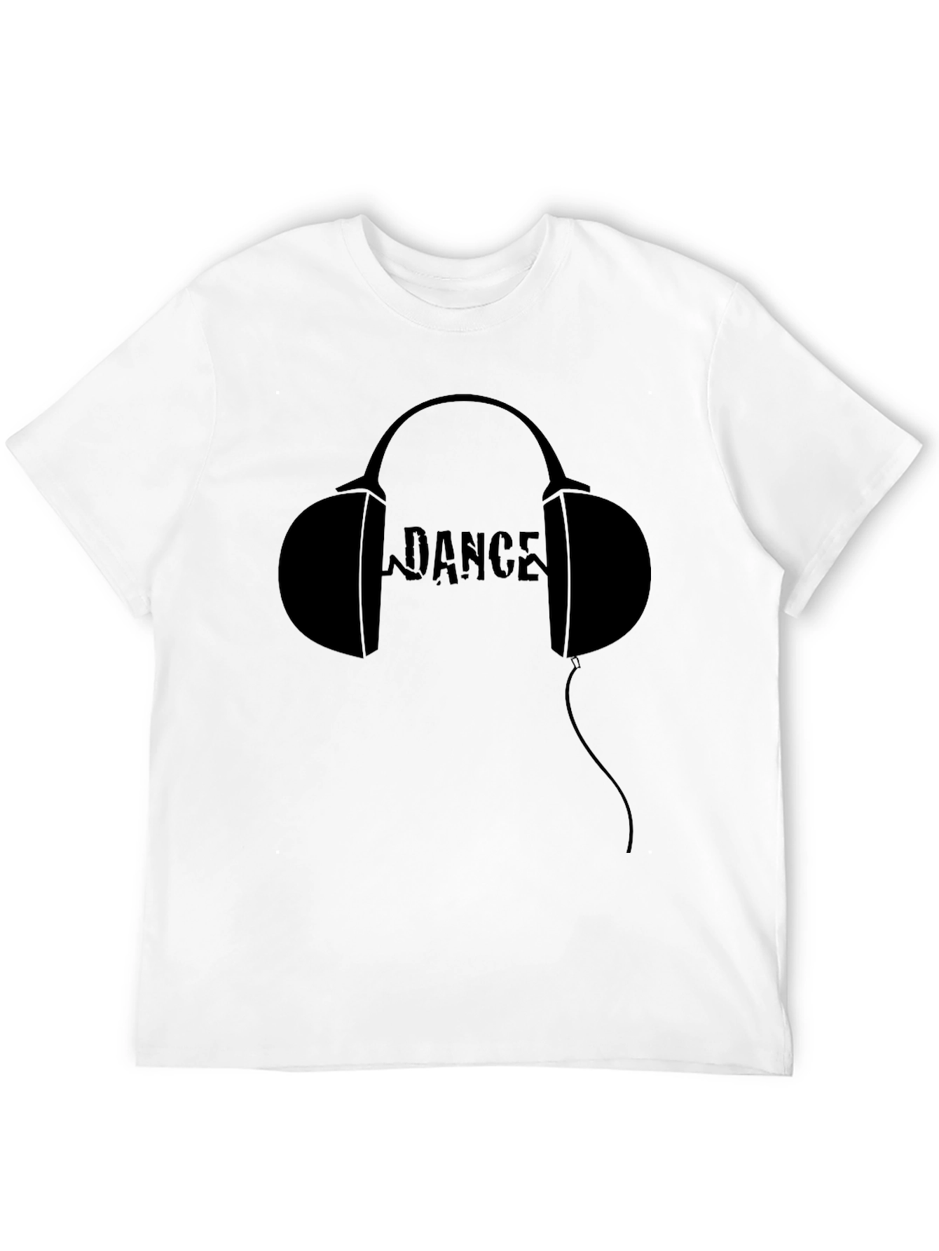 Dance Headphones Graphic Tee - Black Cotton T-Shirt