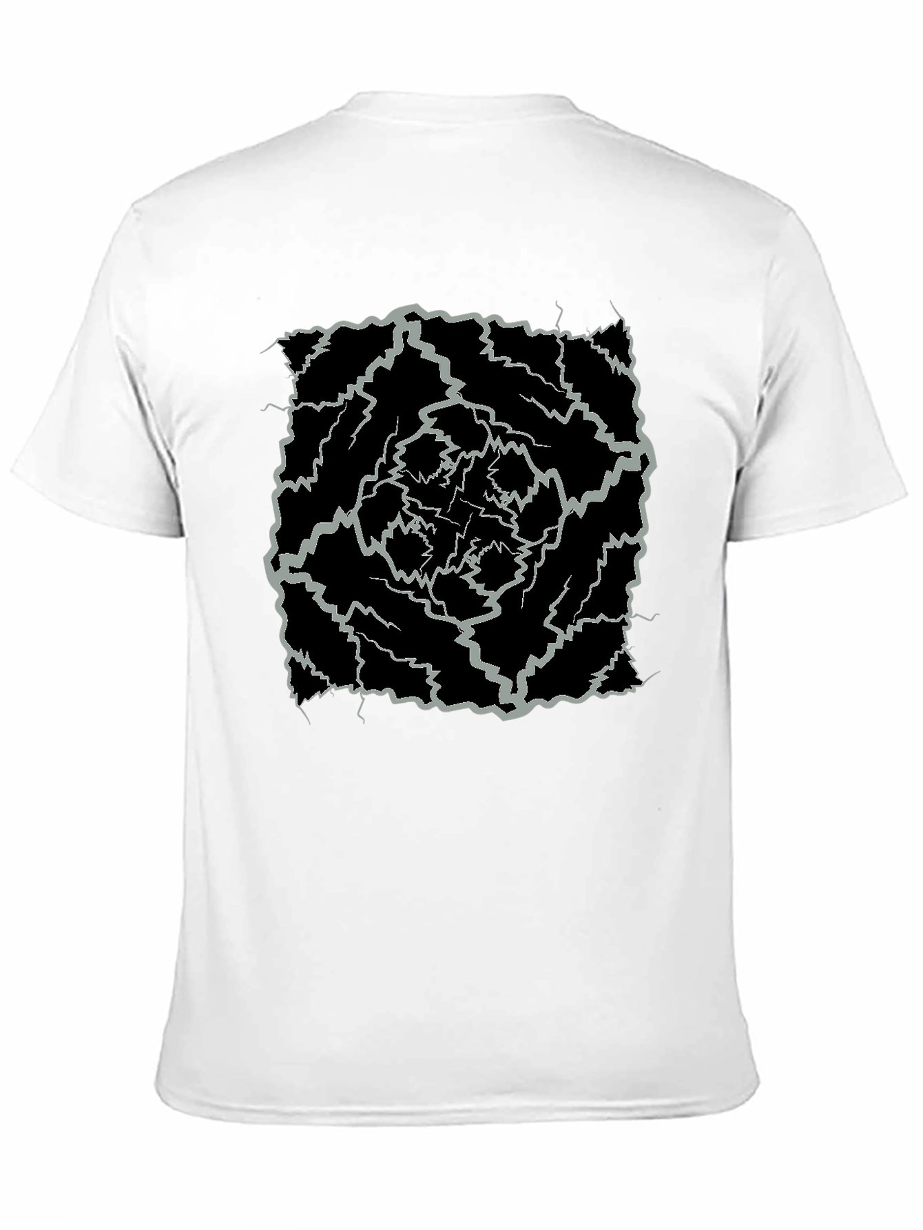 Abstract Lightning Bolt Graphic Black Tee