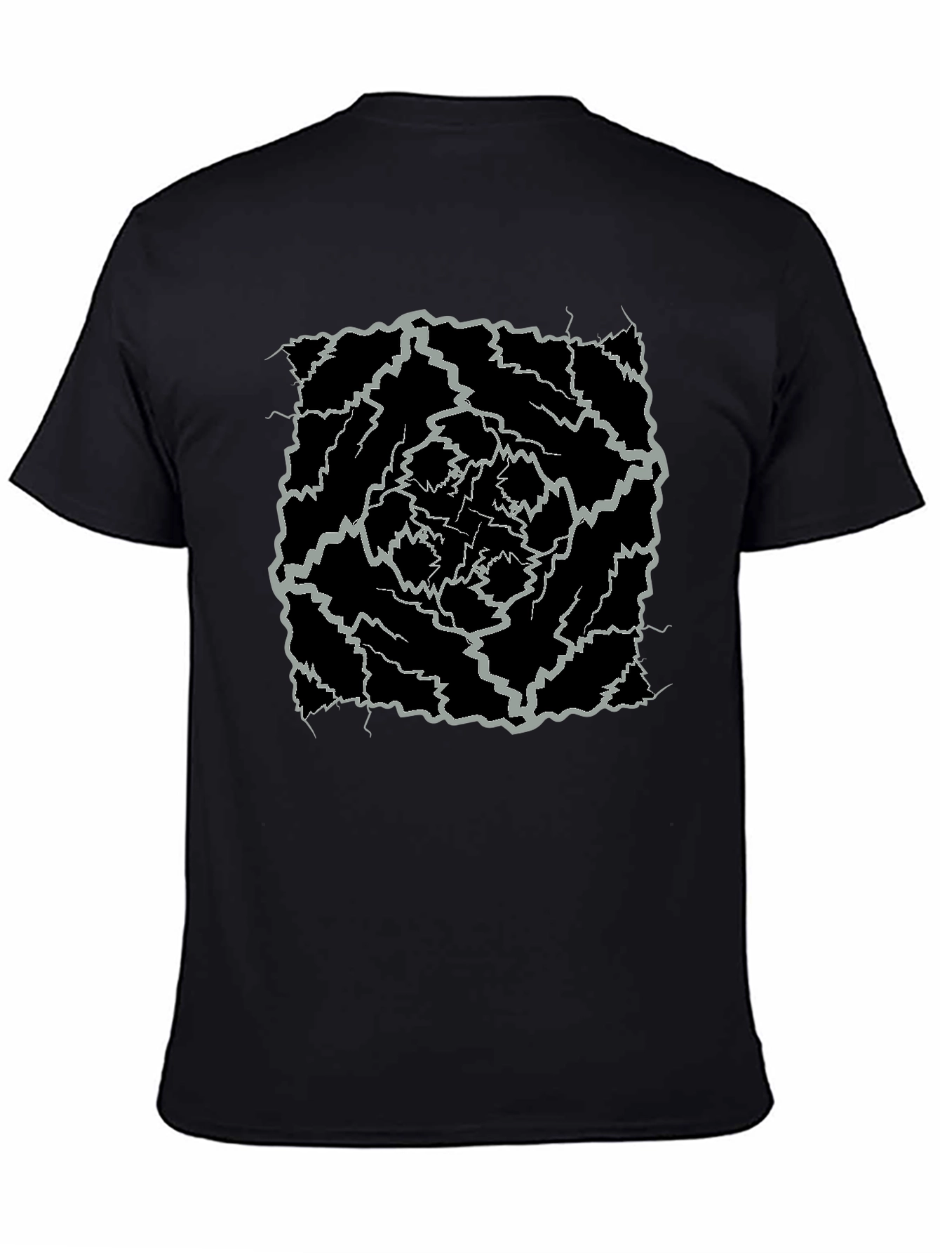 Abstract Lightning Bolt Graphic Black Tee