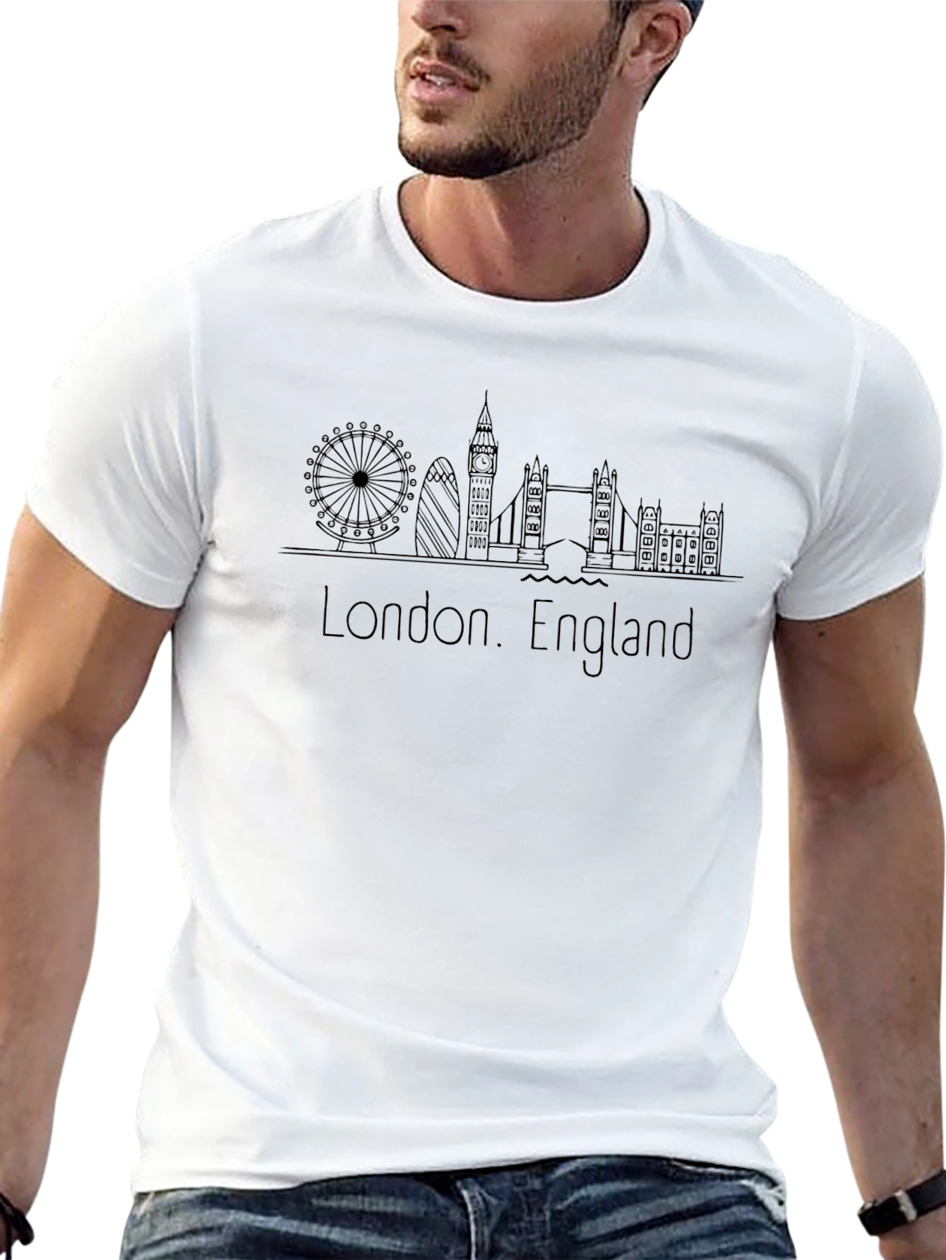 London Skyline Graphic T-Shirt - England Souvenir Tee