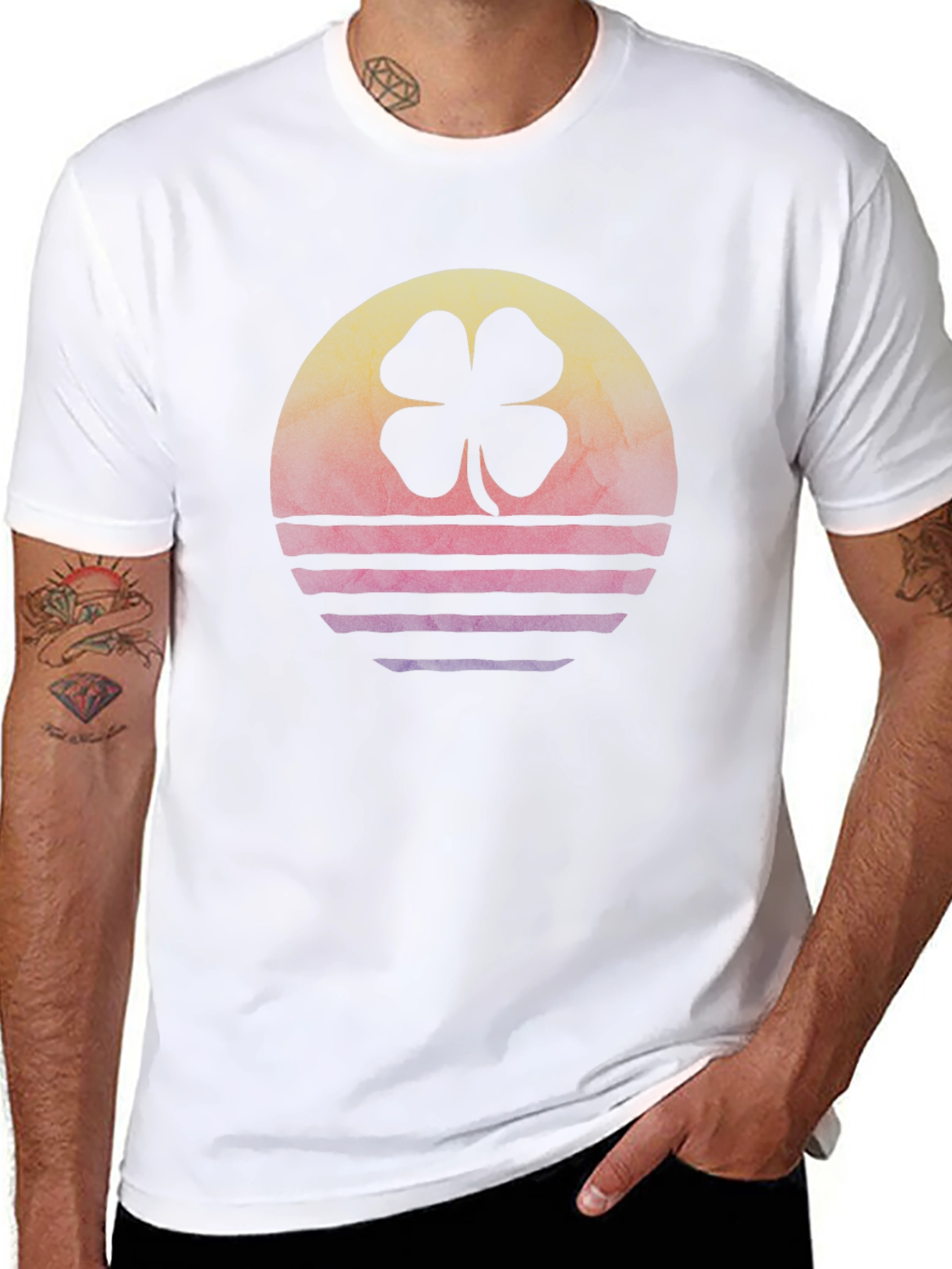 Retro Sunset Shamrock T-Shirt
