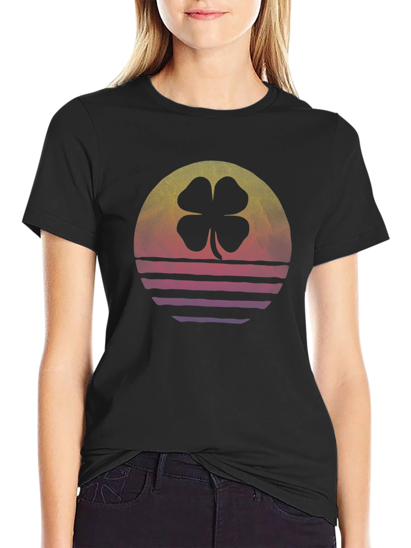 Retro Sunset Shamrock T-Shirt
