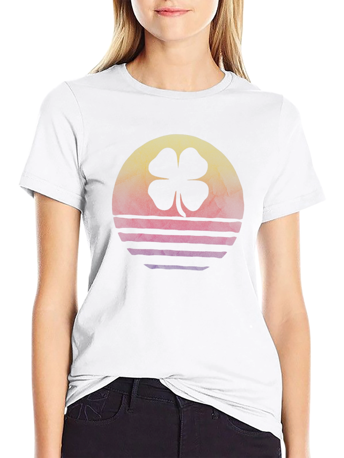Retro Sunset Shamrock T-Shirt