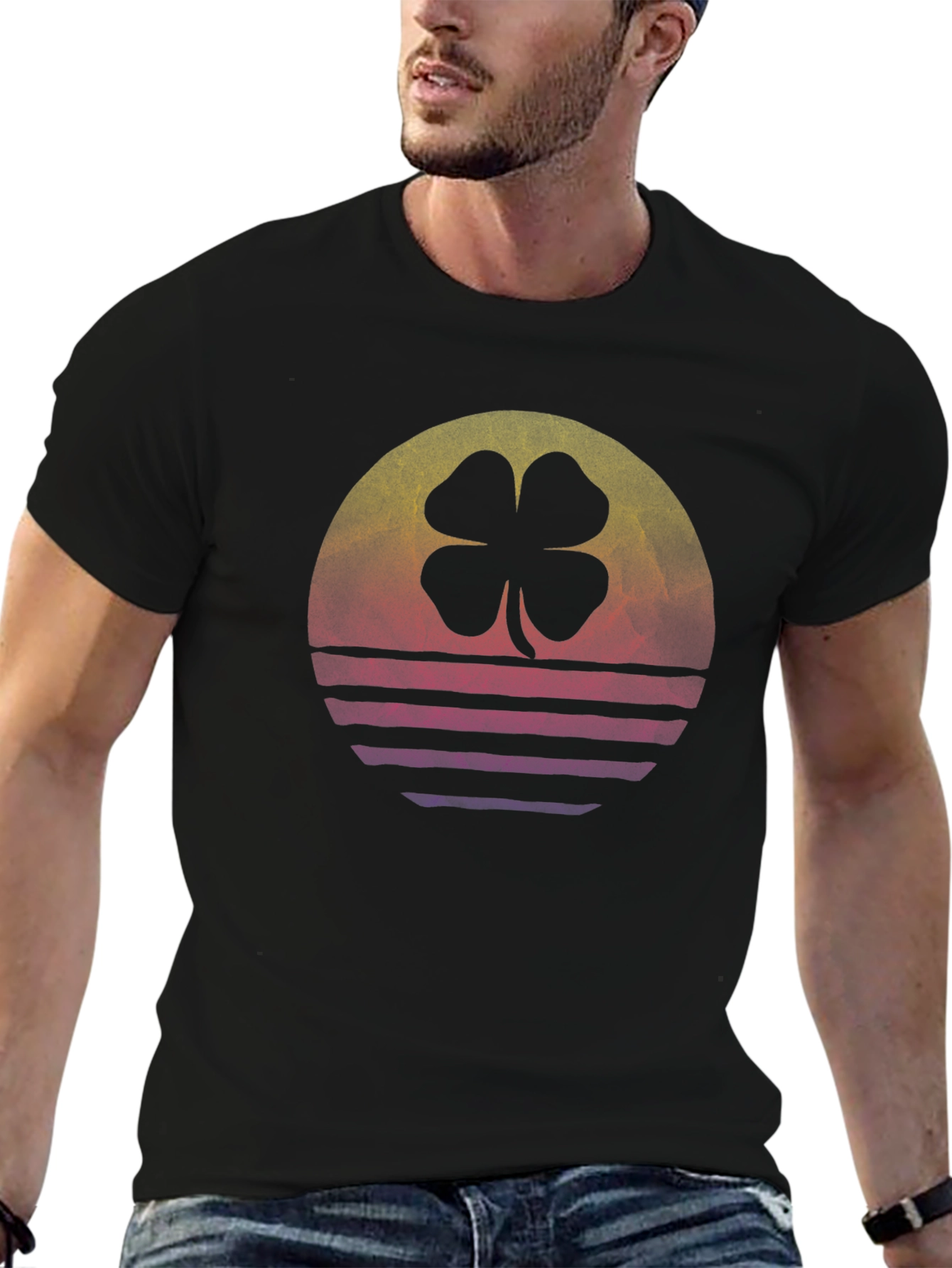 Retro Sunset Shamrock T-Shirt