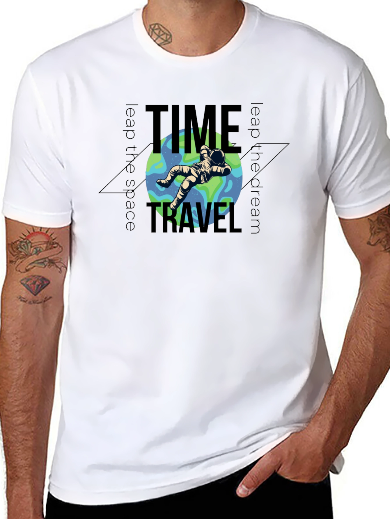 Time Travel Astronaut Graphic T-Shirt