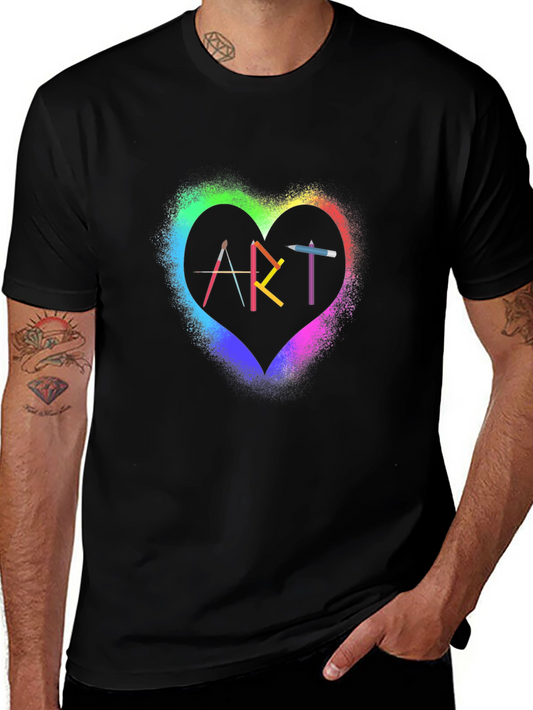 Art Heart Graphic Tee - Colorful Artist T-Shirt